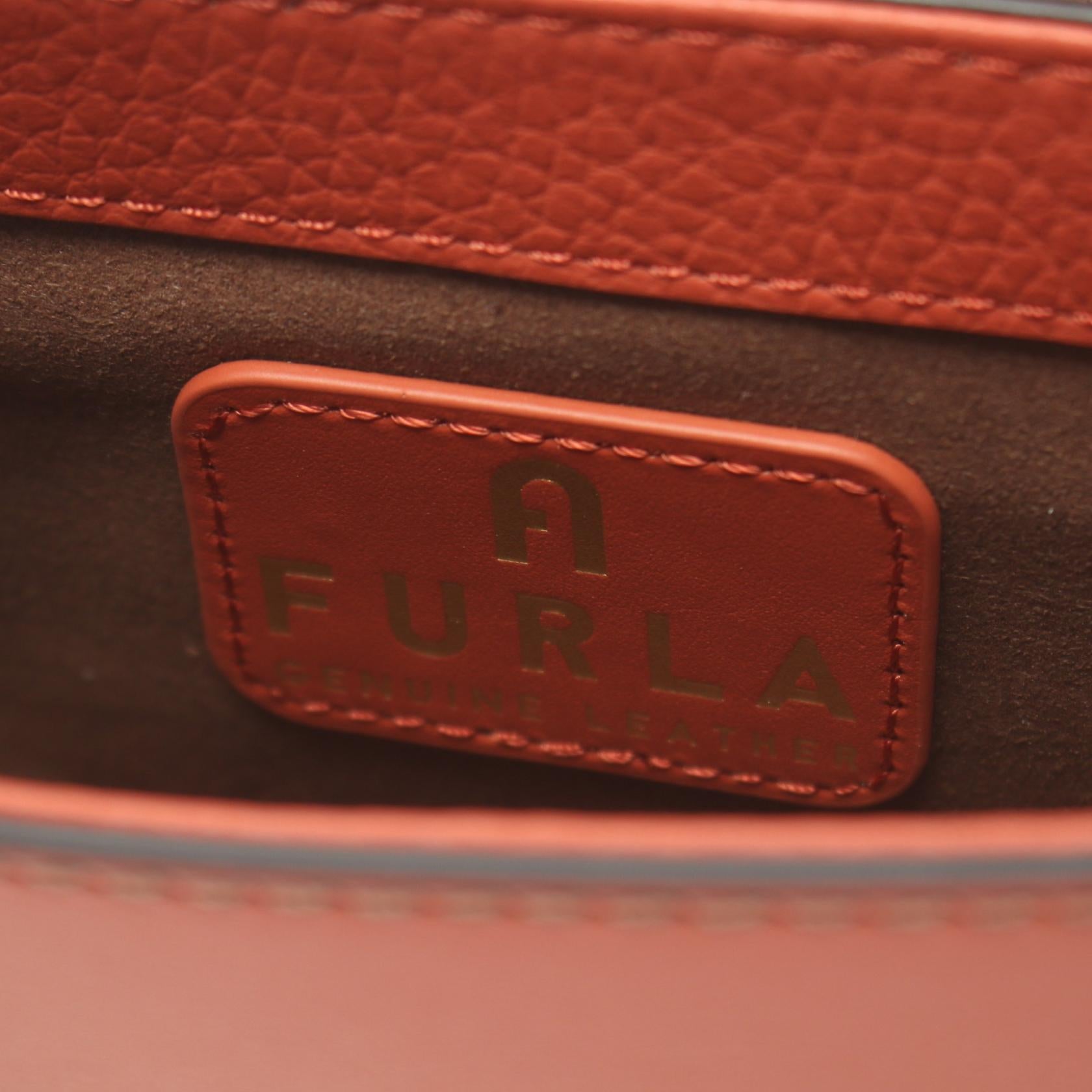 Furla Club 2 Mini Leather Handbag Brown