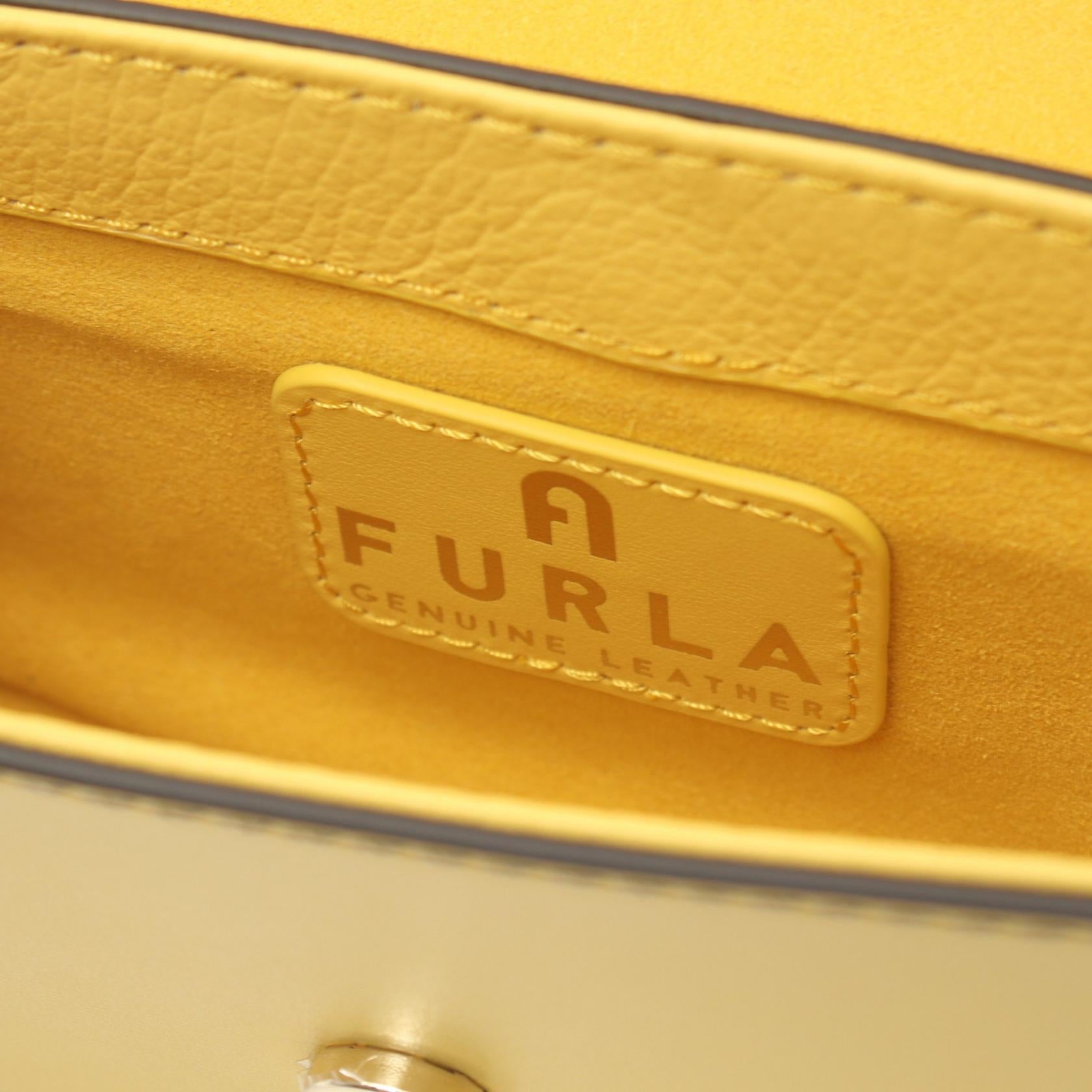 Furla Club 2 Mini Leather Handbag Yellow