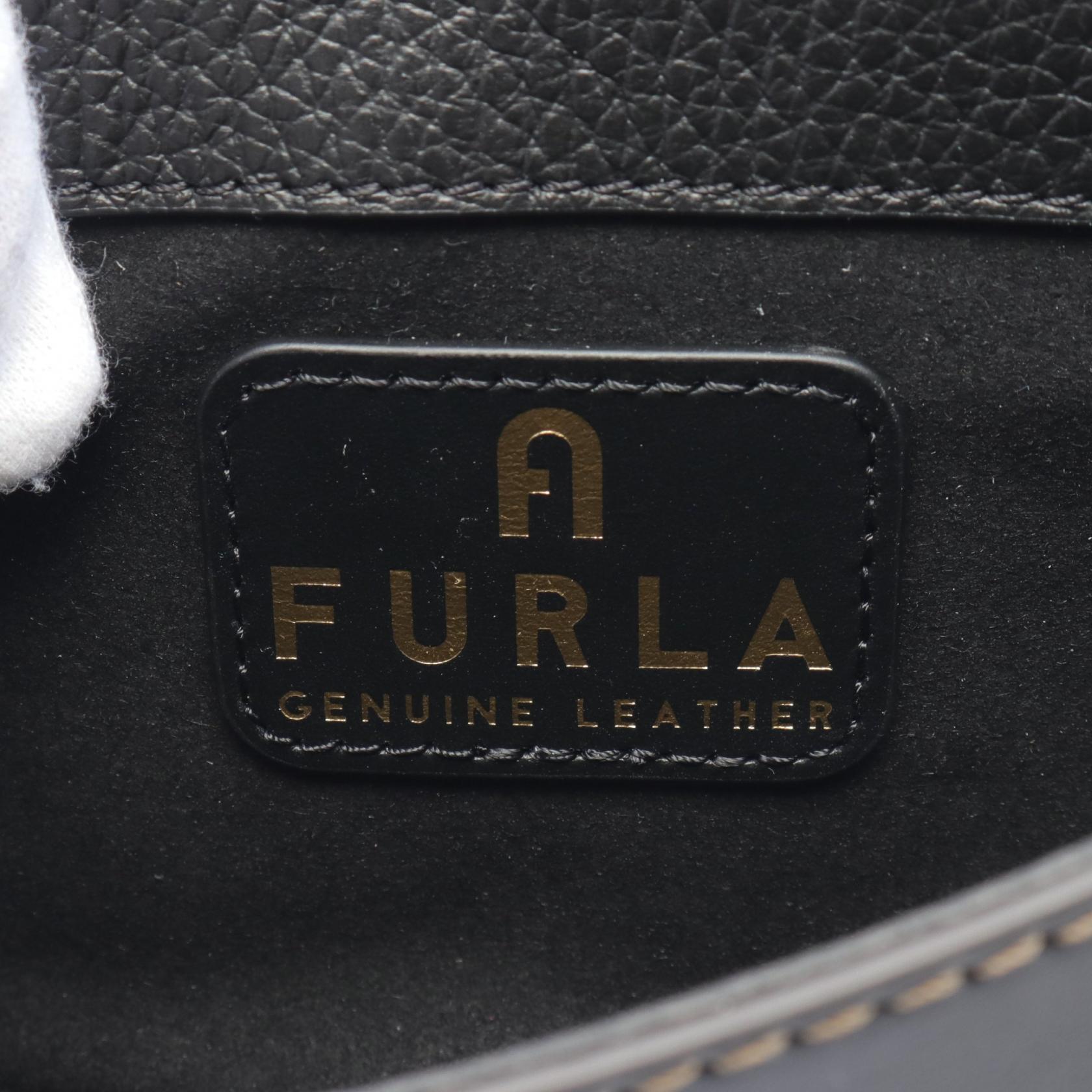 Furla Club 2 Mini Leather Handbag Black