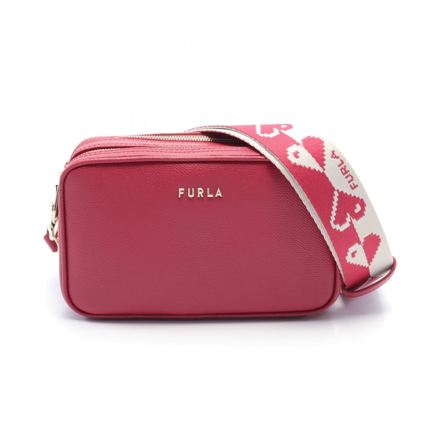 Furla LILLI XL Leather Shoulder Bag Pink