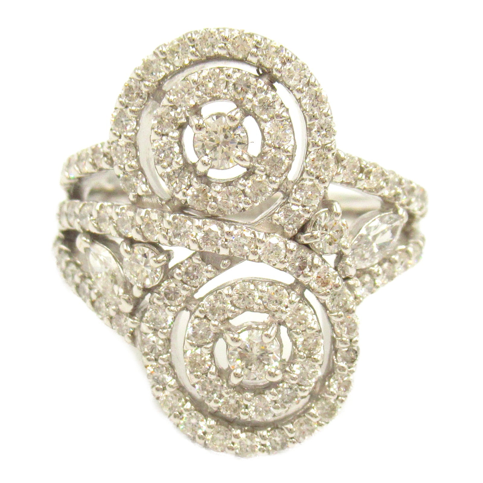 K18WG White Gold Diamond Ring Jewelry