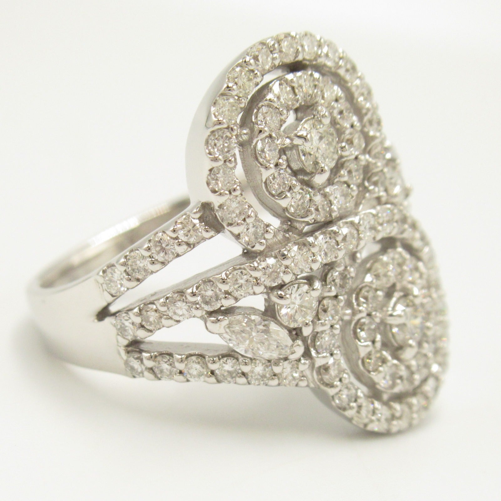 K18WG White Gold Diamond Ring Jewelry