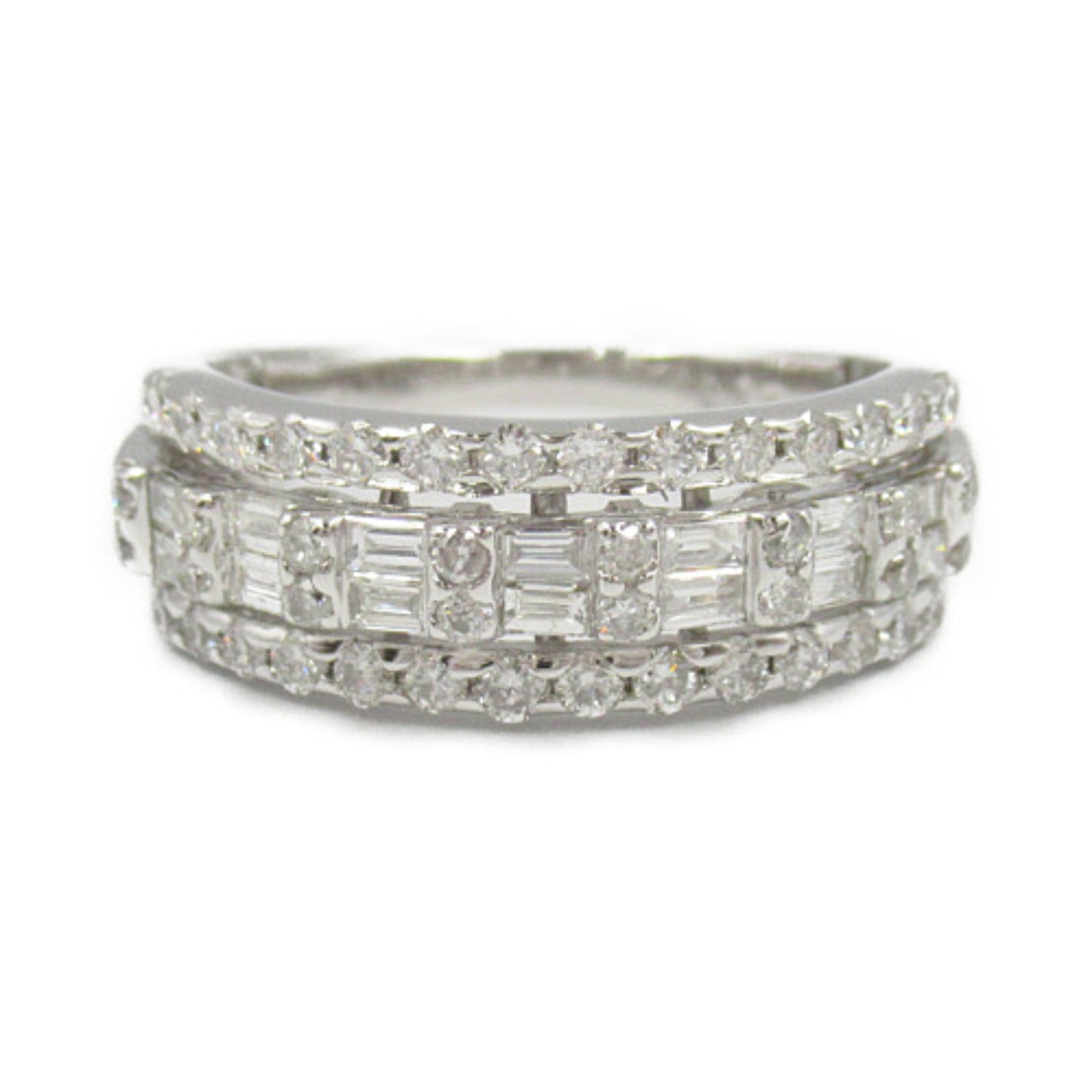 K18WG White Gold Diamond Ring Jewelry