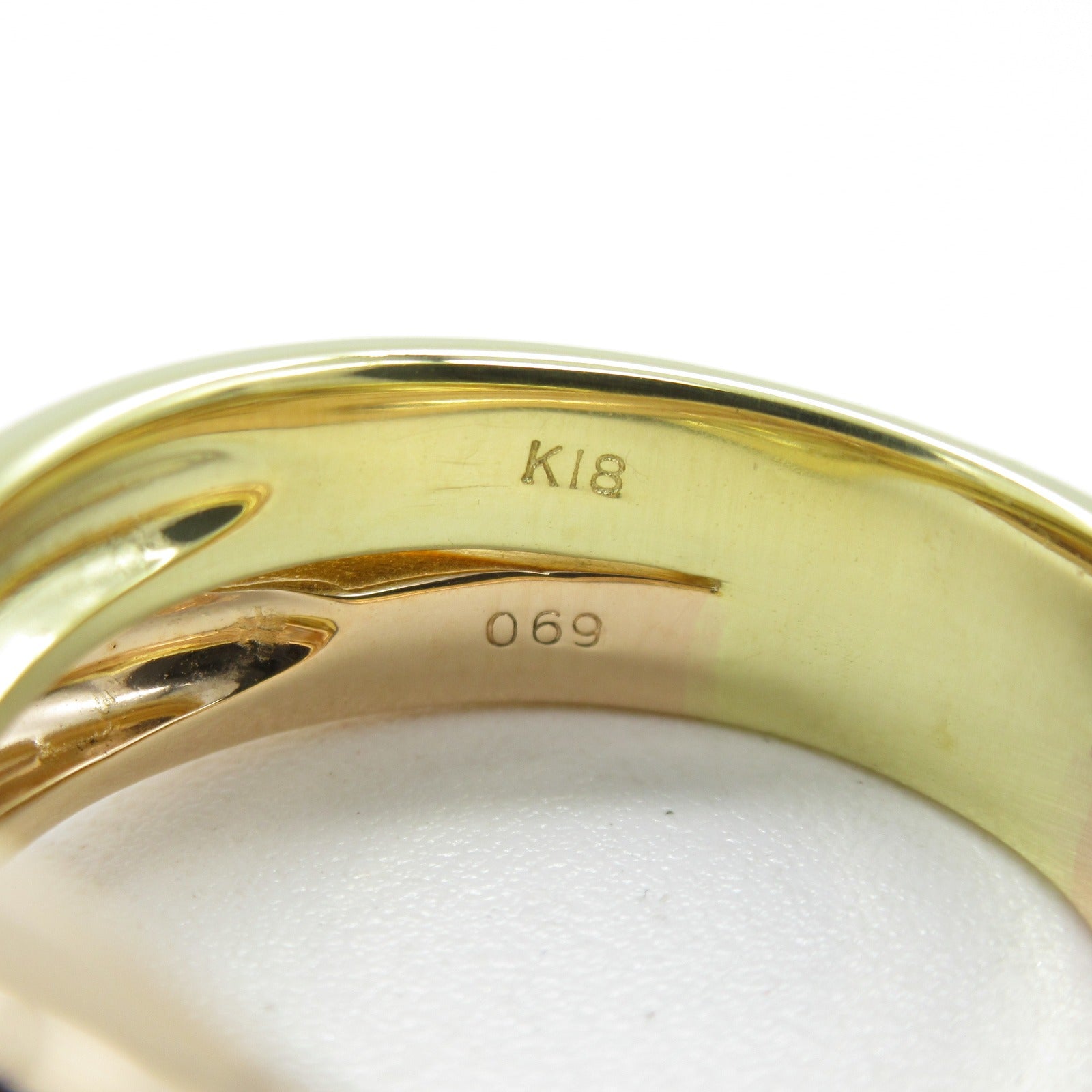 Diamond Ring K18 Yellow Pink Gold Jewelry