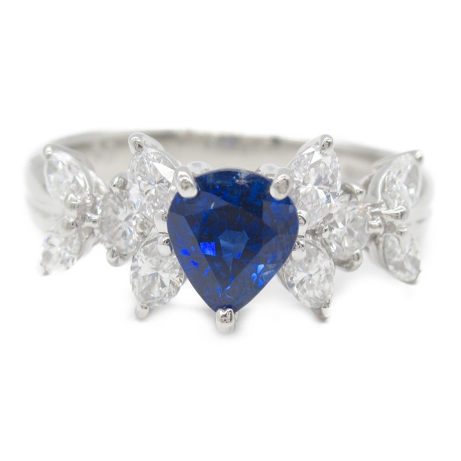 Sapphire Diamond Ring Pt900 Platinum Jewelry