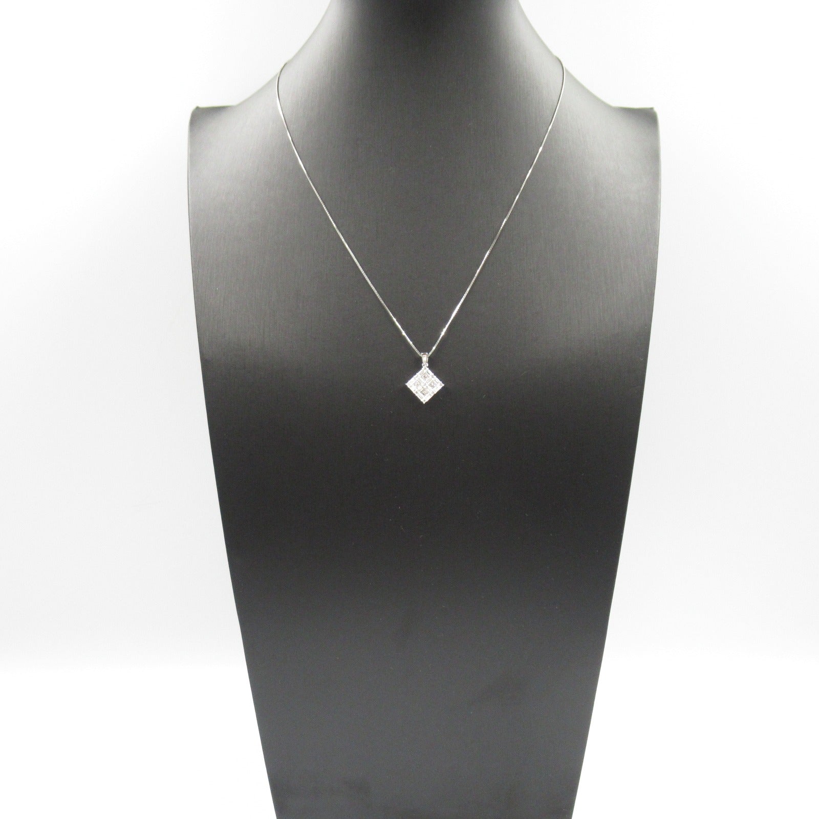 K18WG White Gold Diamond Necklace Jewelry