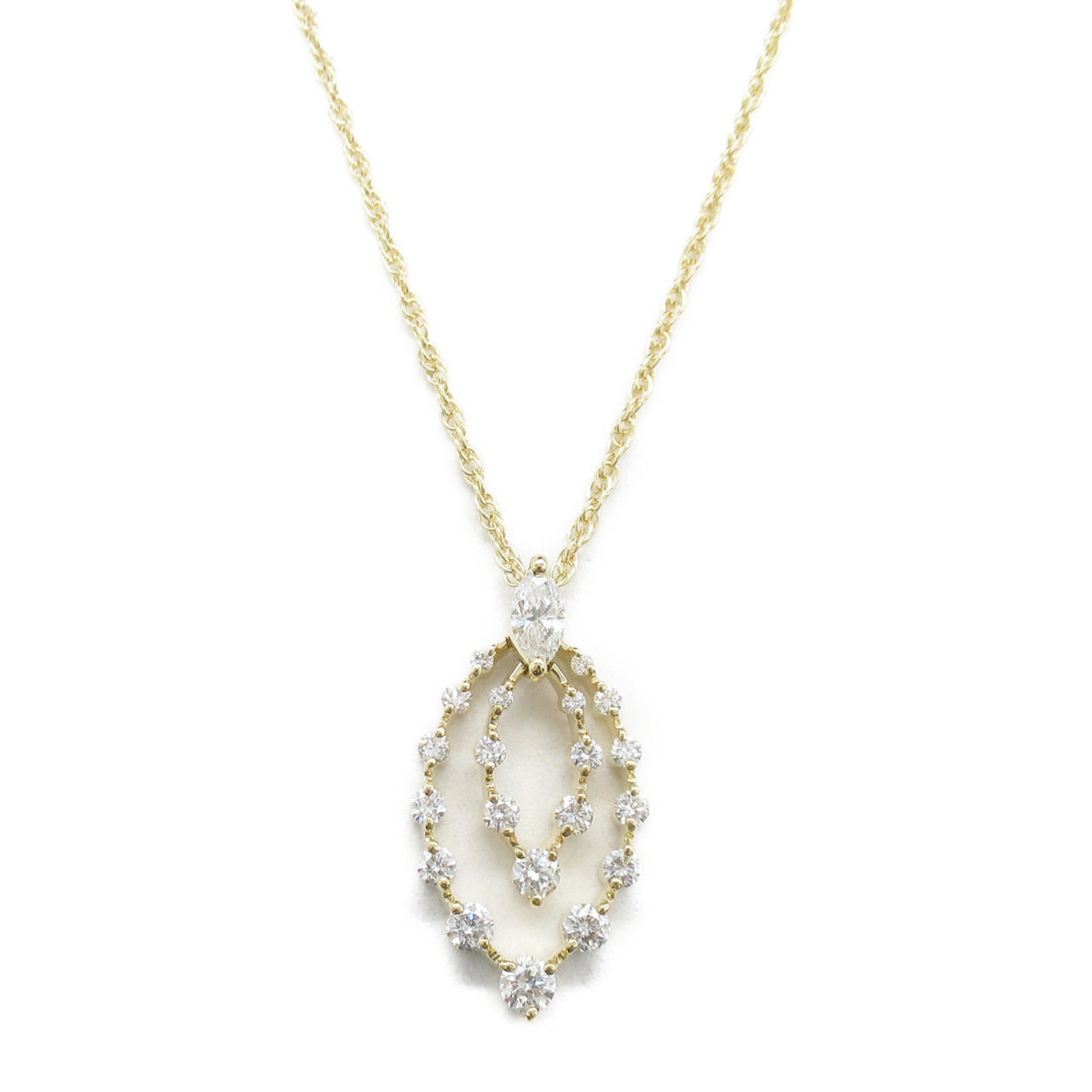 K18 Yellow Gold Diamond Necklace Jewelry