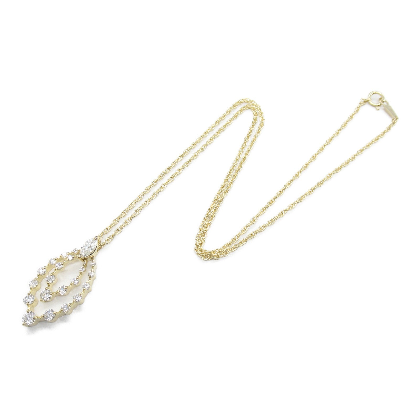 K18 Yellow Gold Diamond Necklace Jewelry