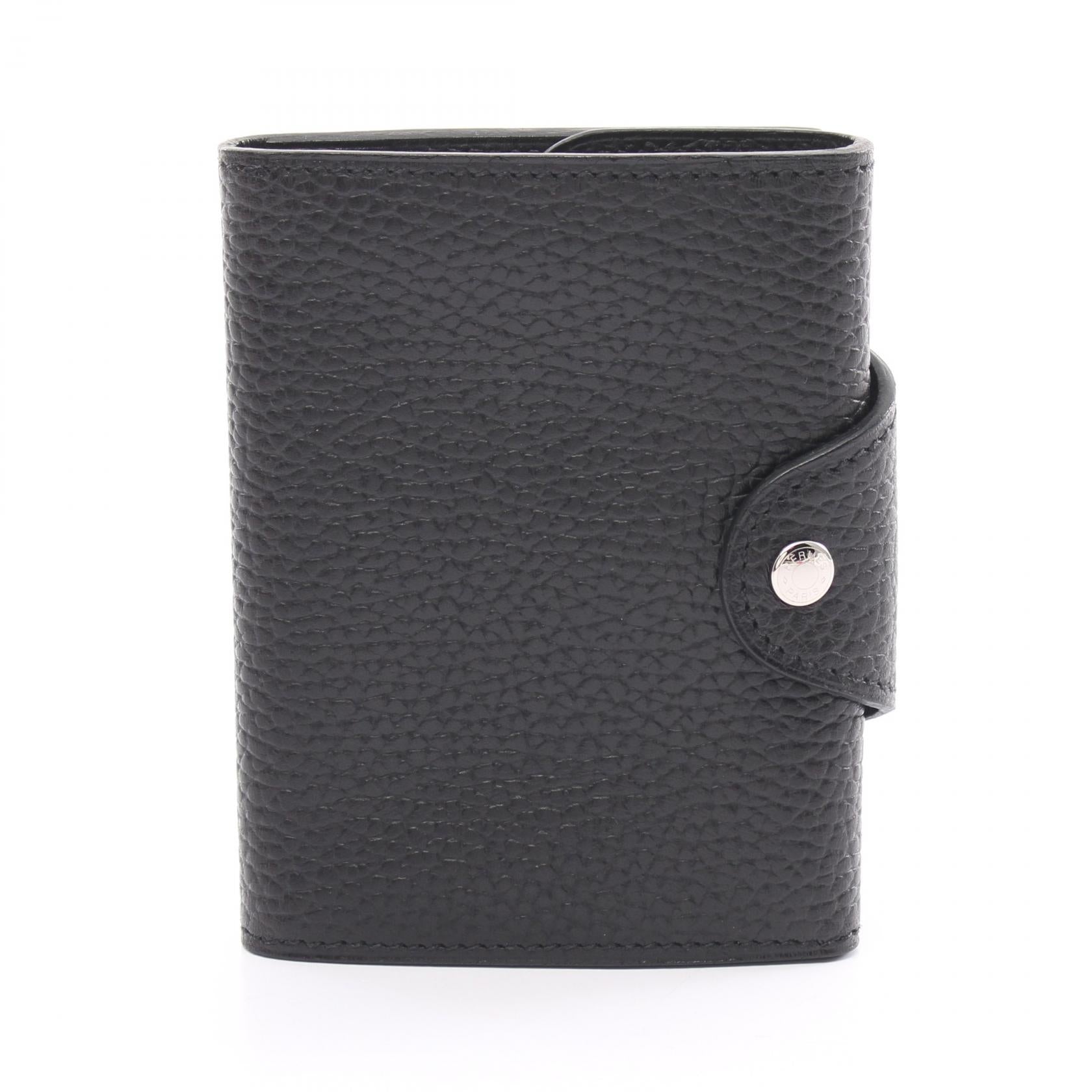 Hermes Iliade Compact Coin Case Wallet Black