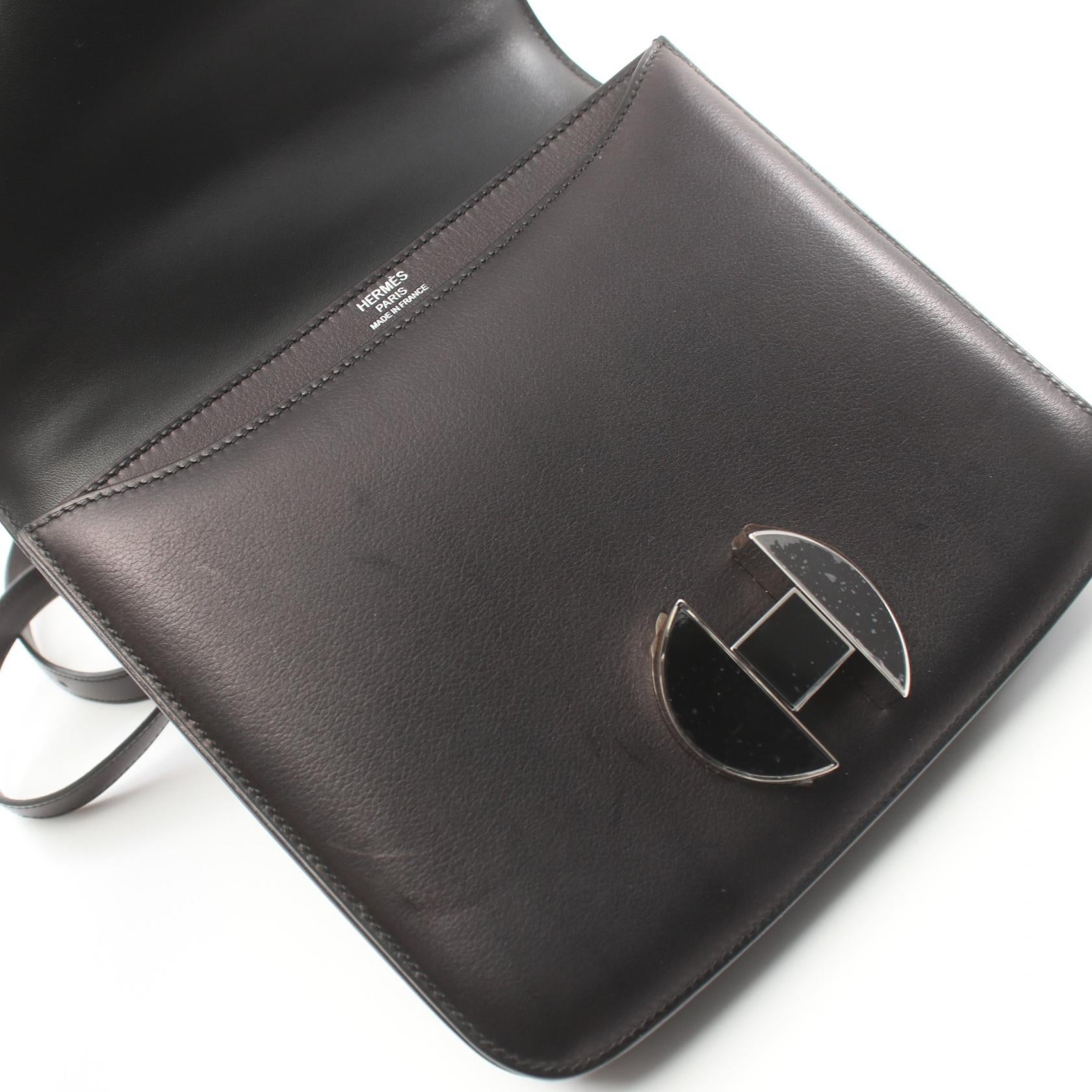 Hermes Evergrain Sac 2002 Shoulder Bag Black