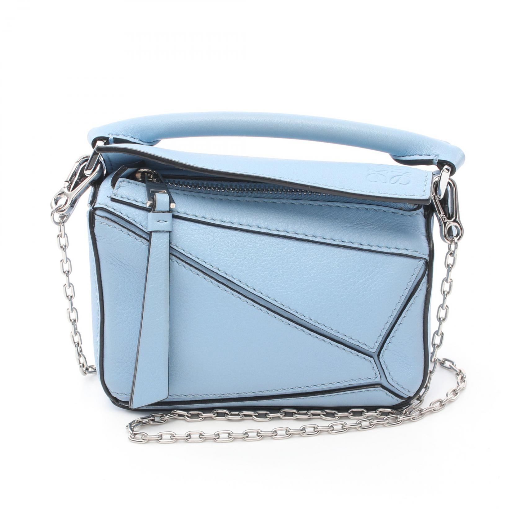 Loewe Leather Puzzle Nano Handbag Blue