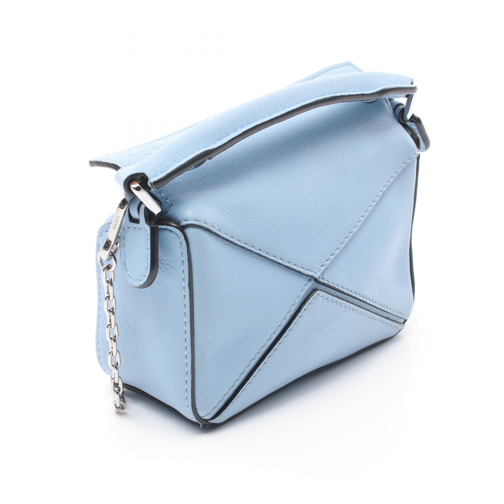 Loewe Leather Puzzle Nano Handbag Blue