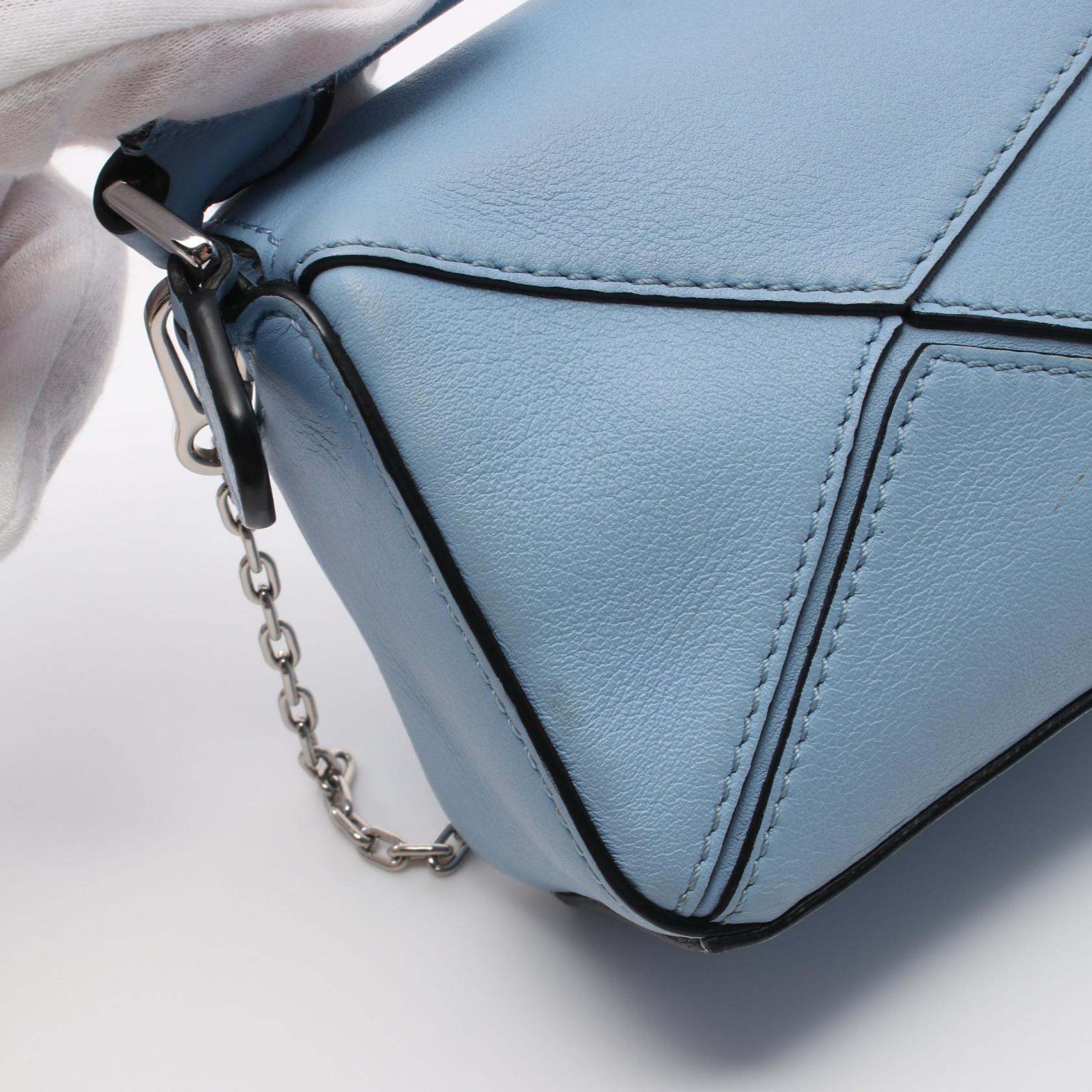 Loewe Leather Puzzle Nano Handbag Blue