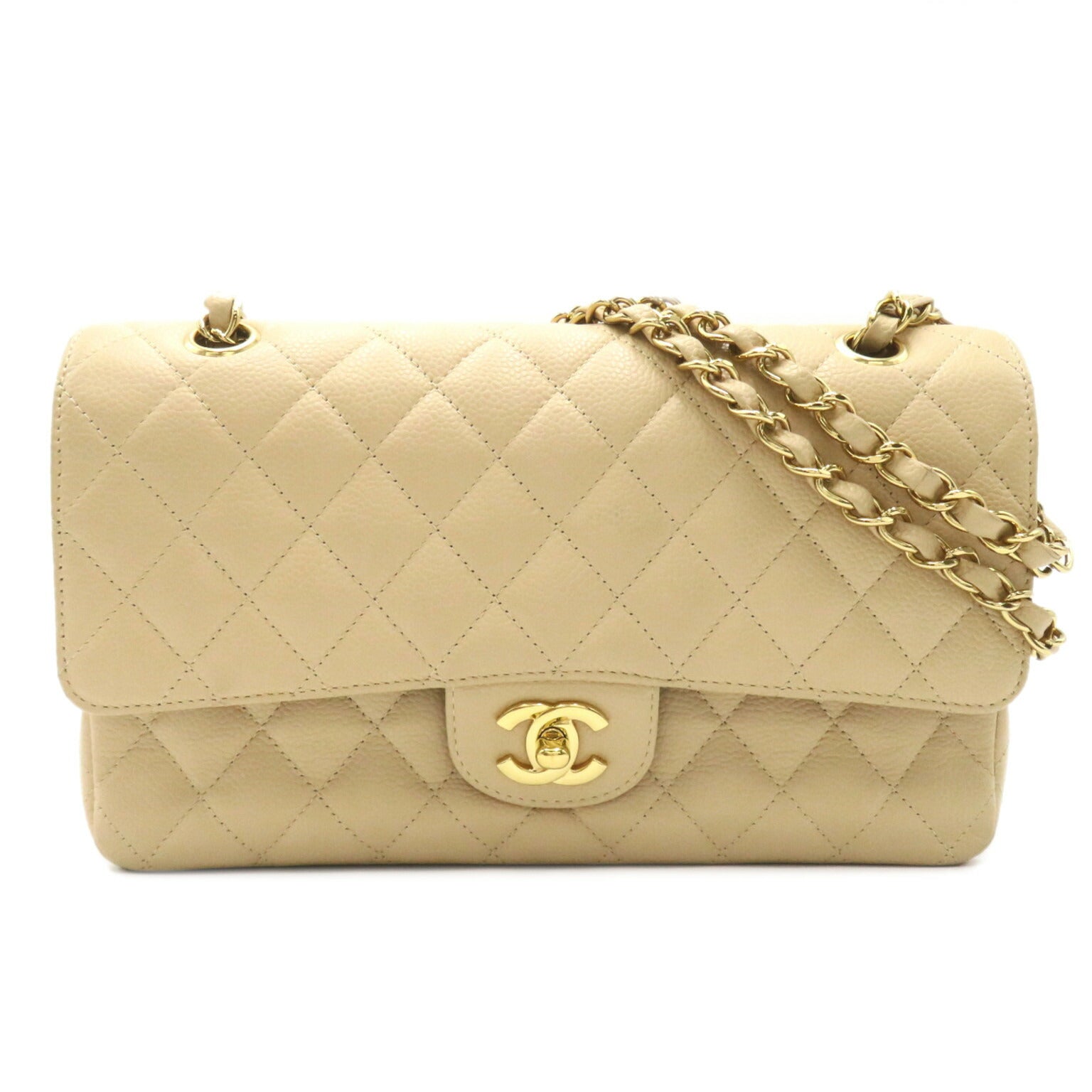 Chanel Caviar Skin Double Flap Shoulder Bag