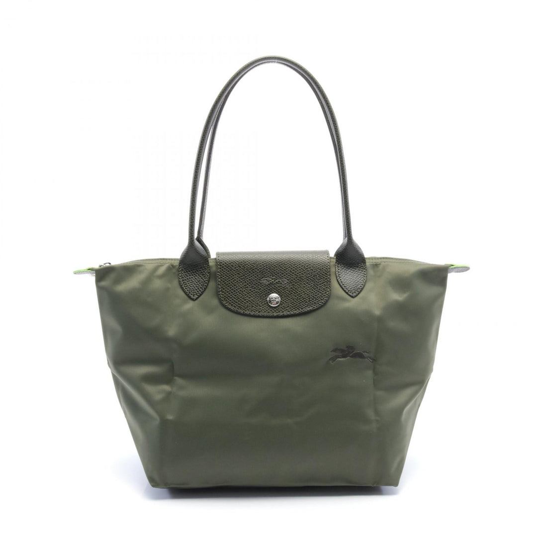 Longchamp Le Pliage Green M Tote Bag Nylon Leather