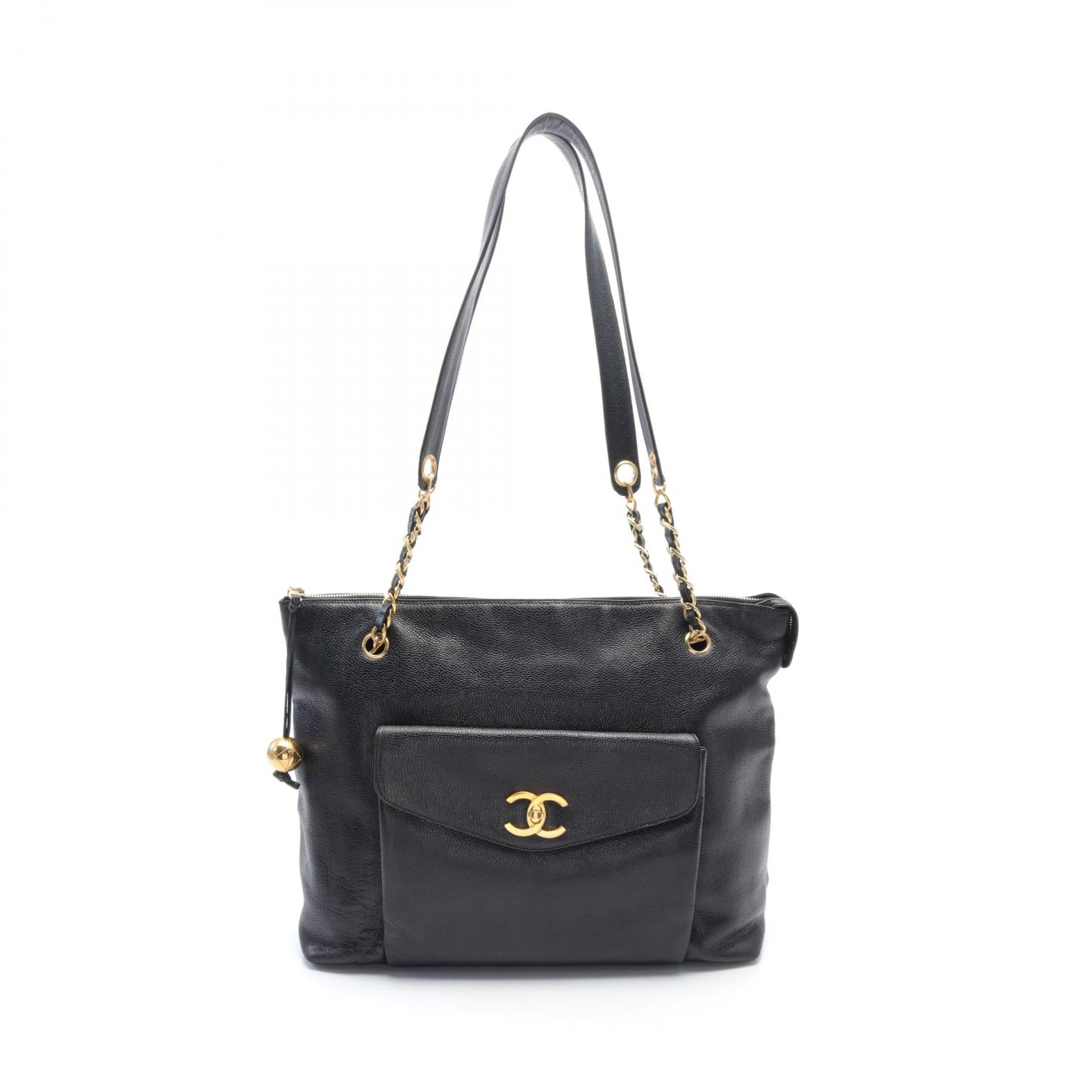 Chanel Caviar Skin Tote Bag Black