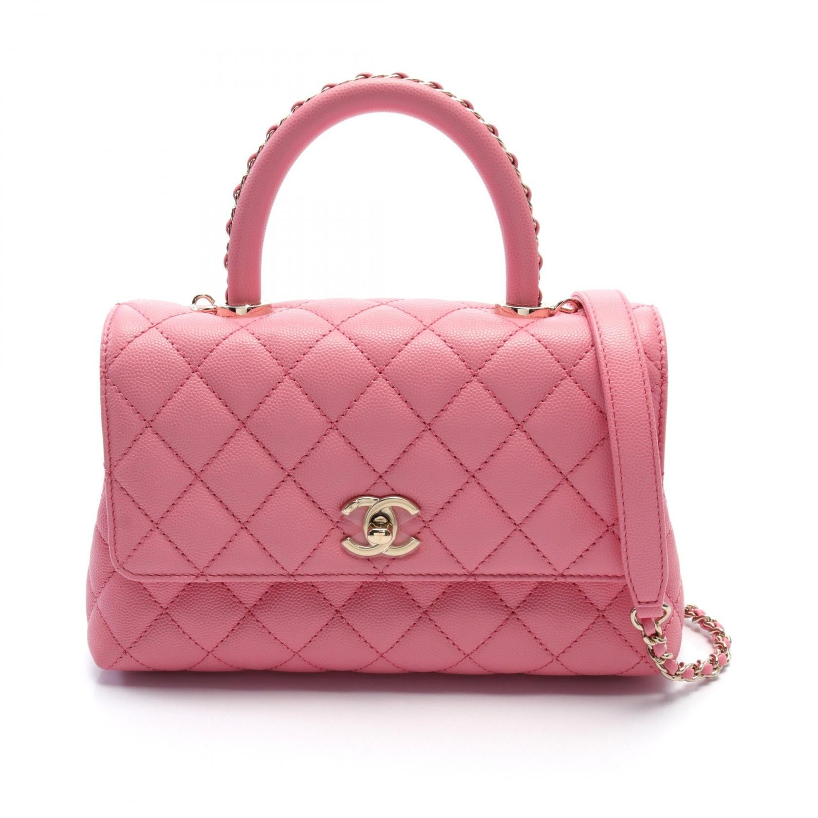 Chanel Caviar Coco Handle Flap Handbag A92990