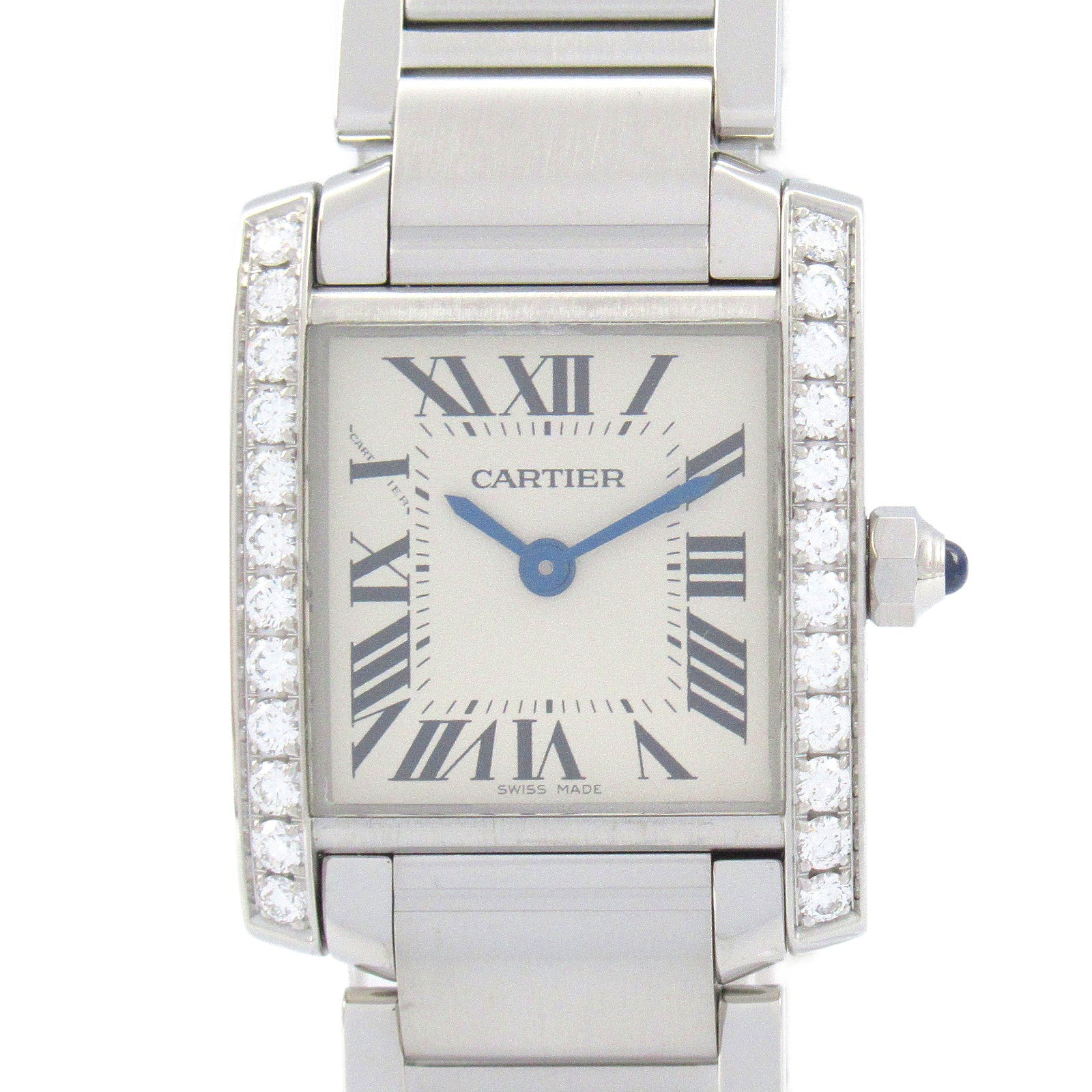 Cartier Tank Française SM Diamond Bezel Watch W4TA0008