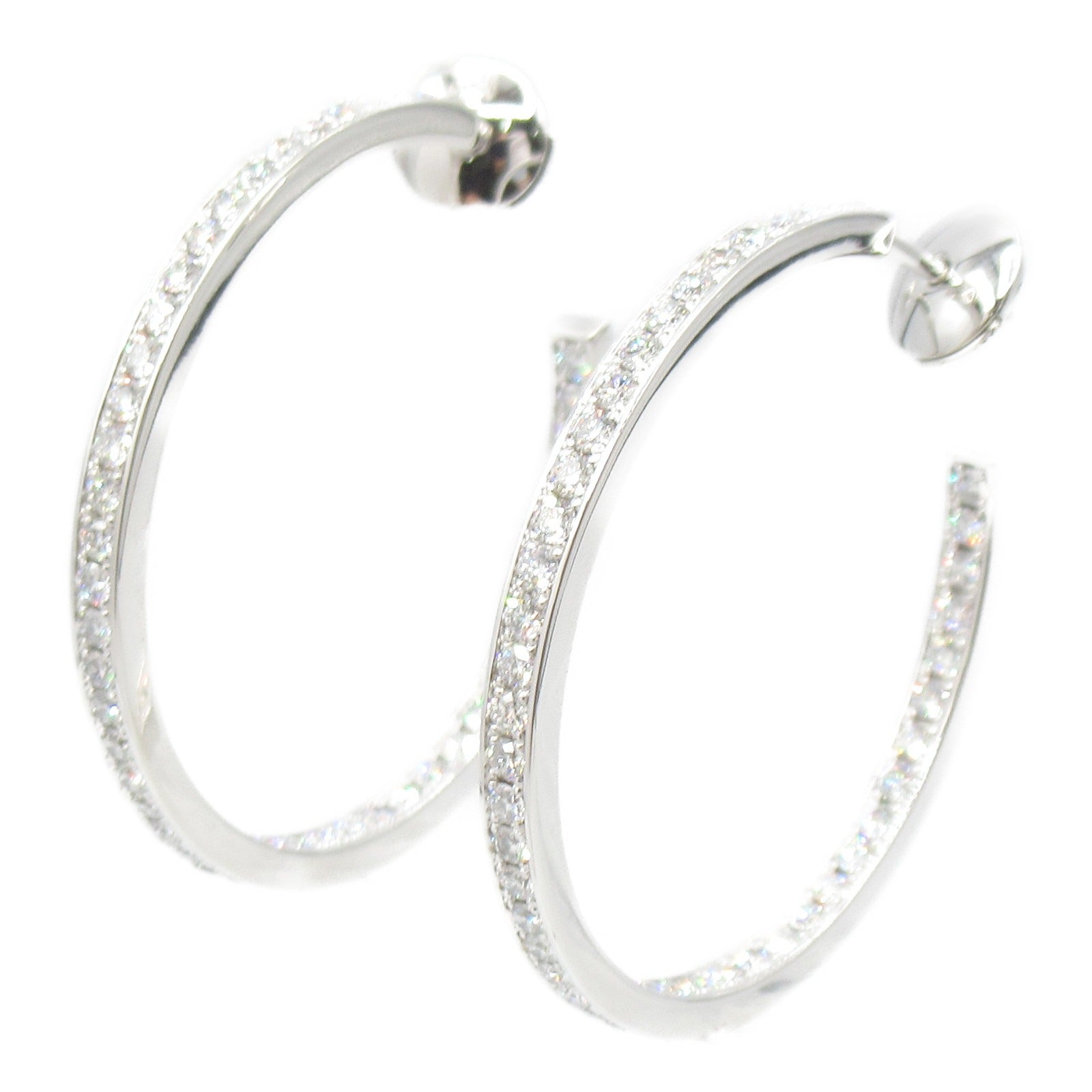 Cartier Classic Hoop Large Earrings K18WG Diamond