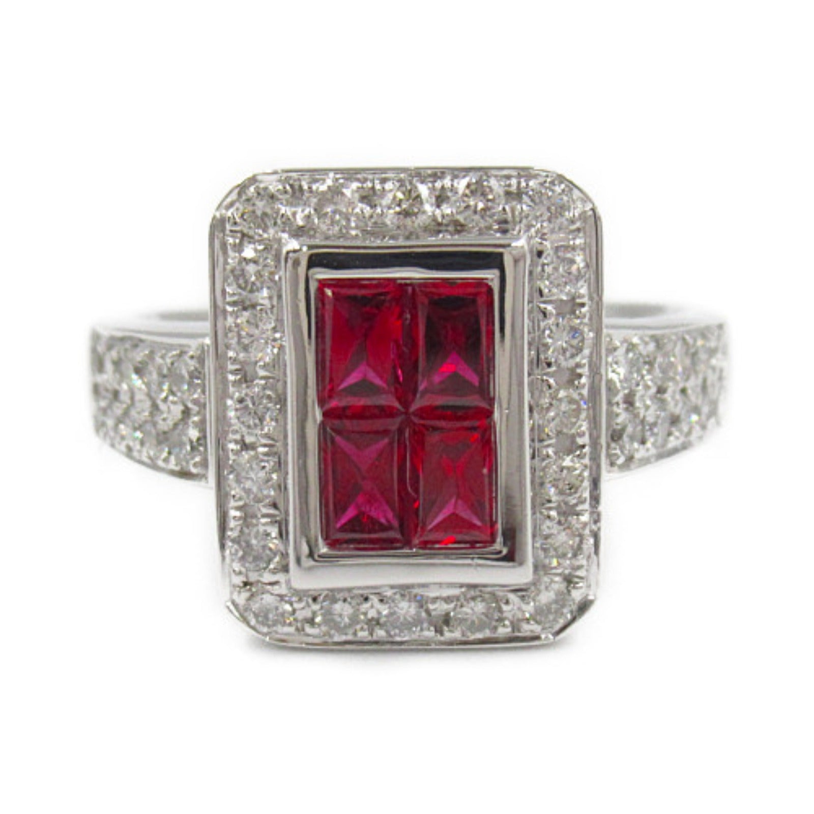 Ruby Diamond Ring K18WG White Gold