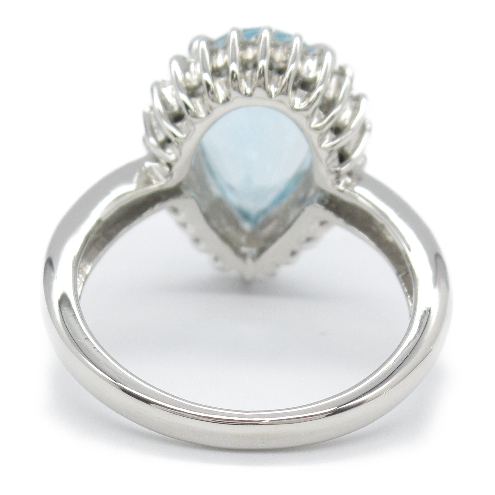 Aquamarine Diamond Ring Pt900 Platinum