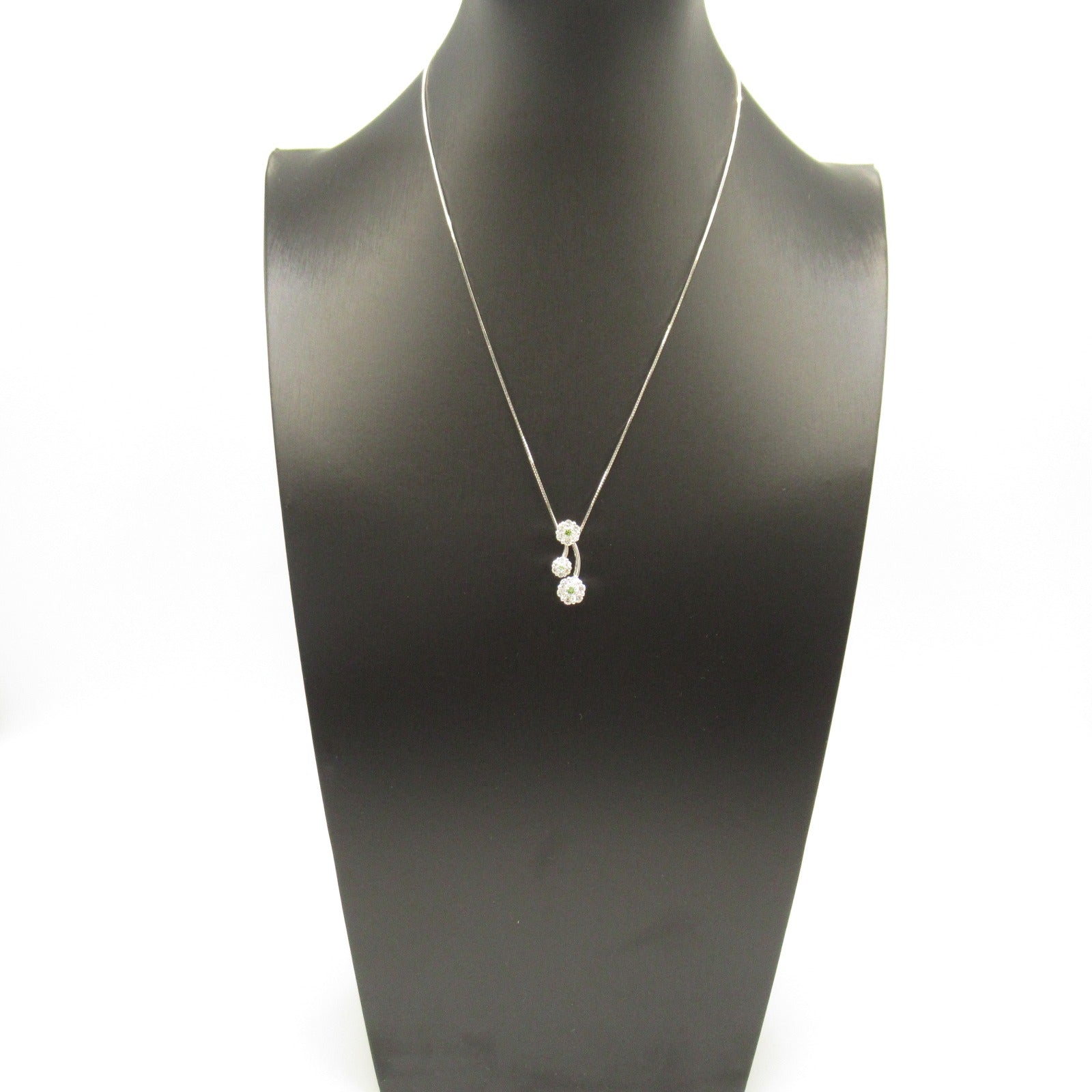 K18WG White Gold Diamond Necklace Jewelry