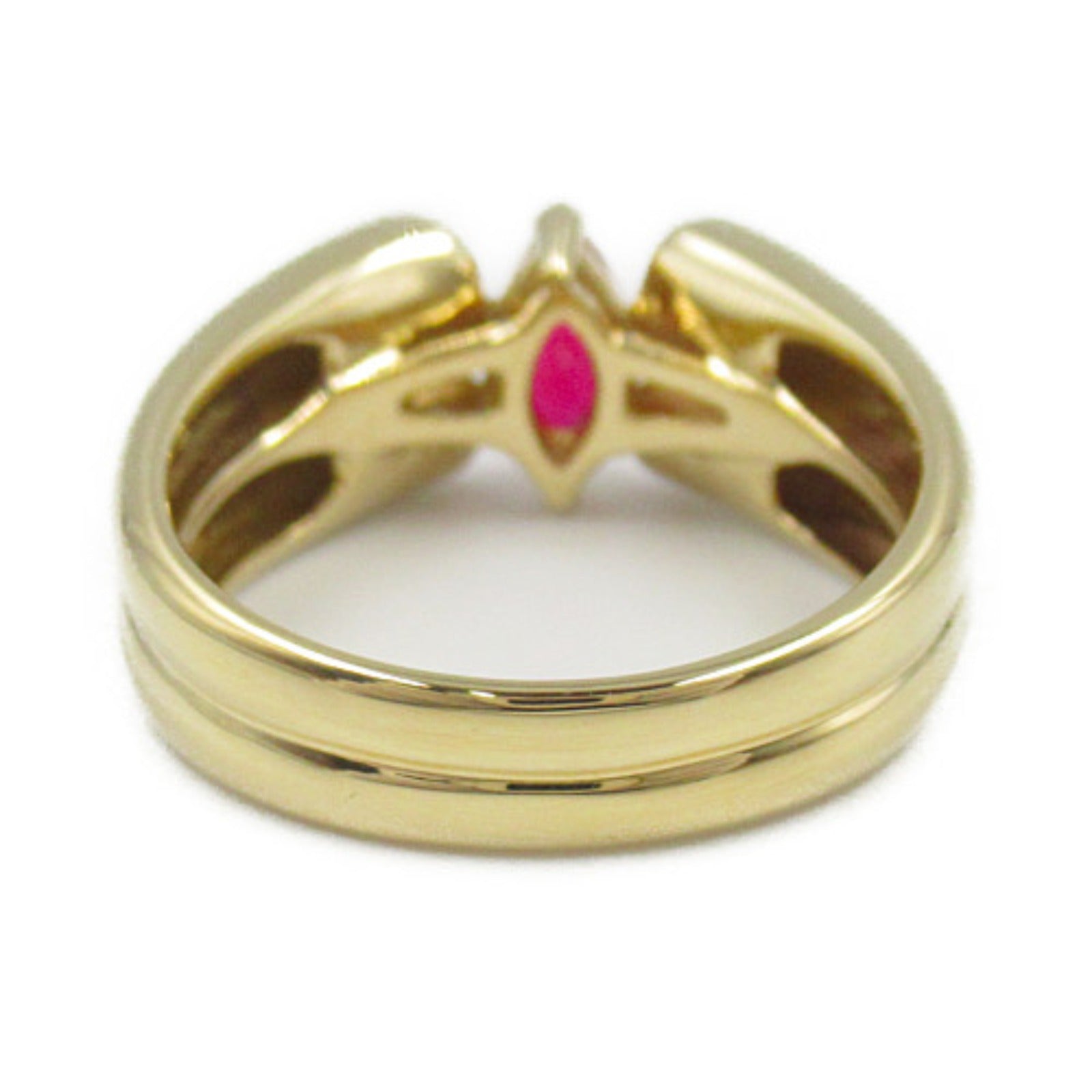 LuxUness 18K Ruby Diamond Ring  Metal Ring in Great Condition