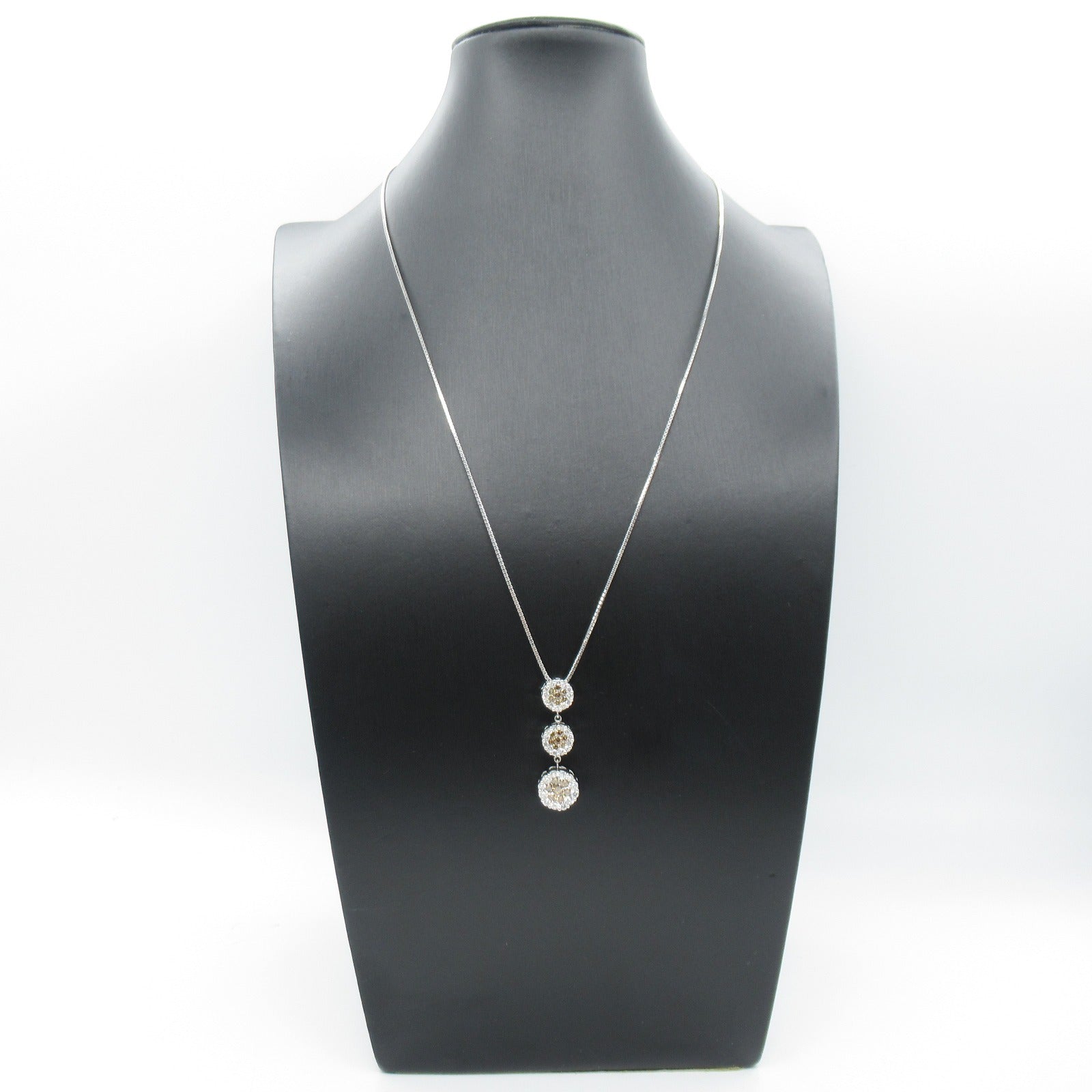 Diamond Necklace K18WG White Gold Jewelry