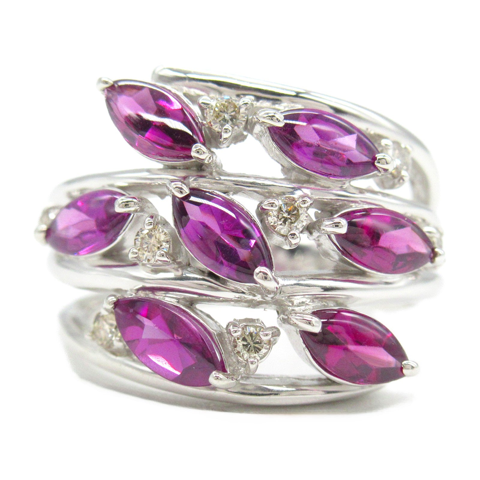 Amethyst Diamond Ring K18WG White Gold