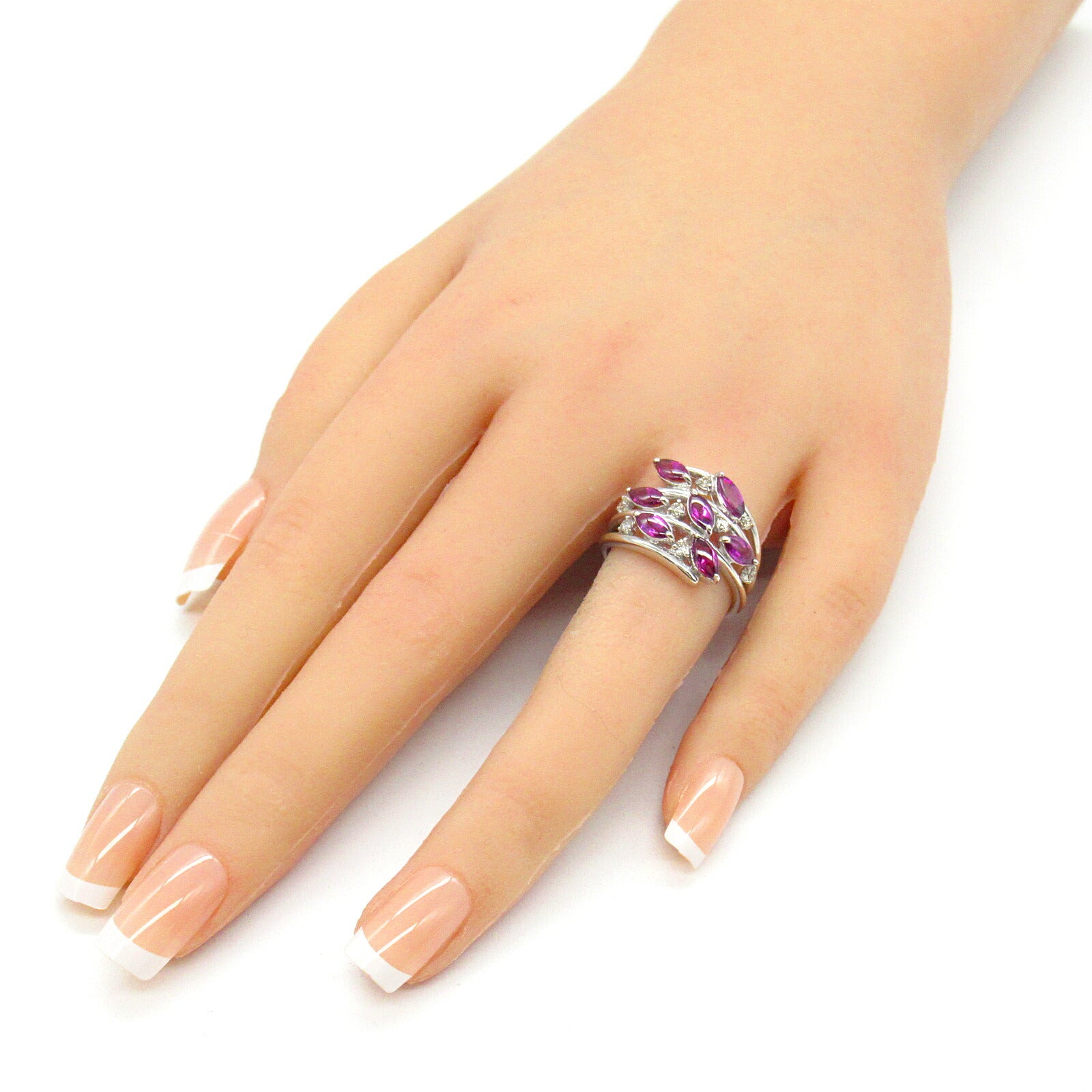 Amethyst Diamond Ring K18WG White Gold