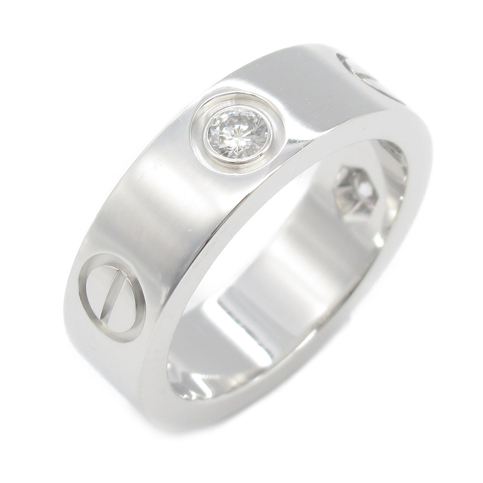 Cartier Love Ring Half Diamond K18WG