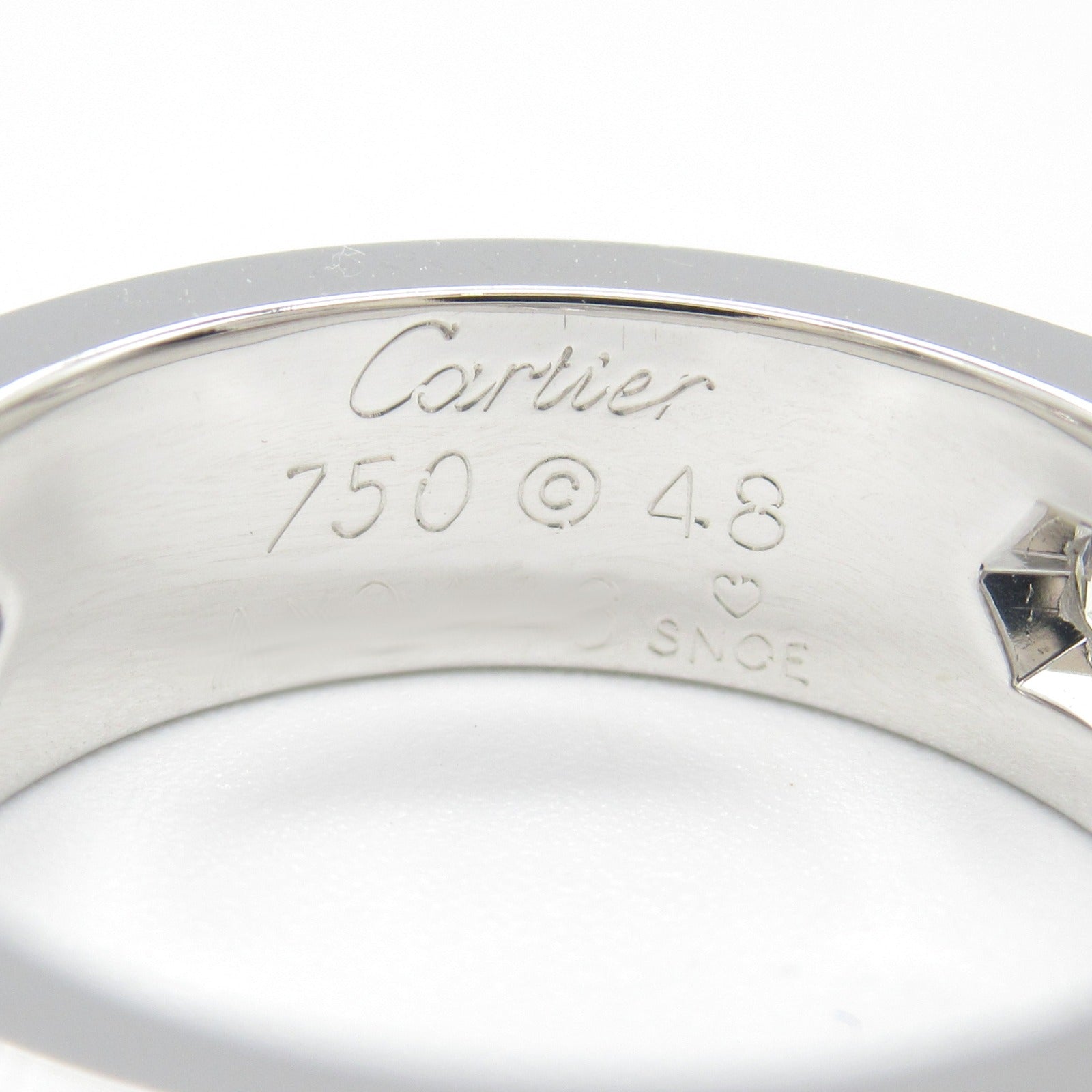 Cartier Love Ring Half Diamond K18WG