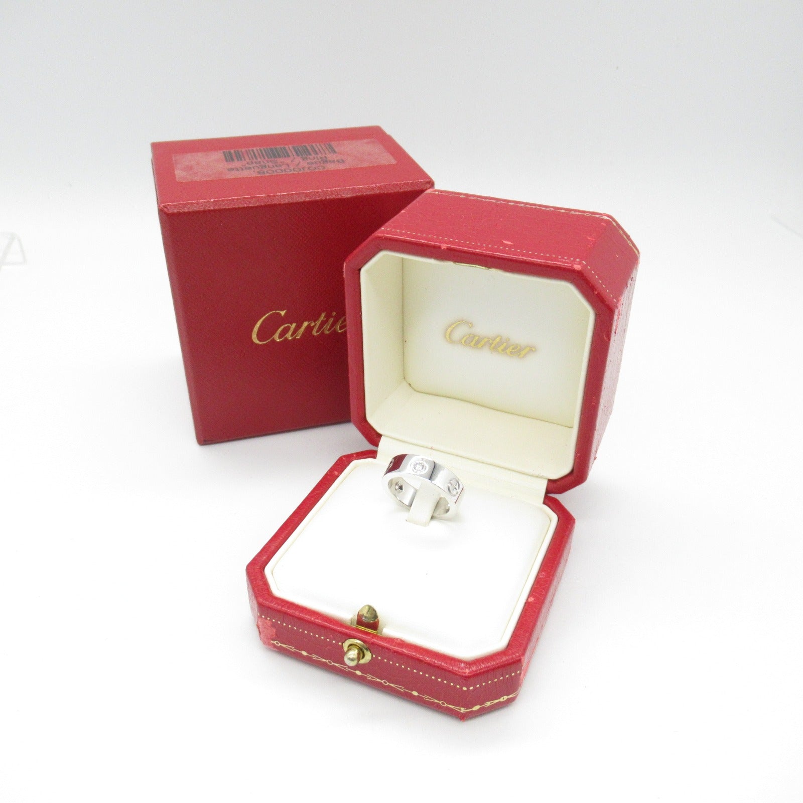 Cartier Love Ring Half Diamond K18WG