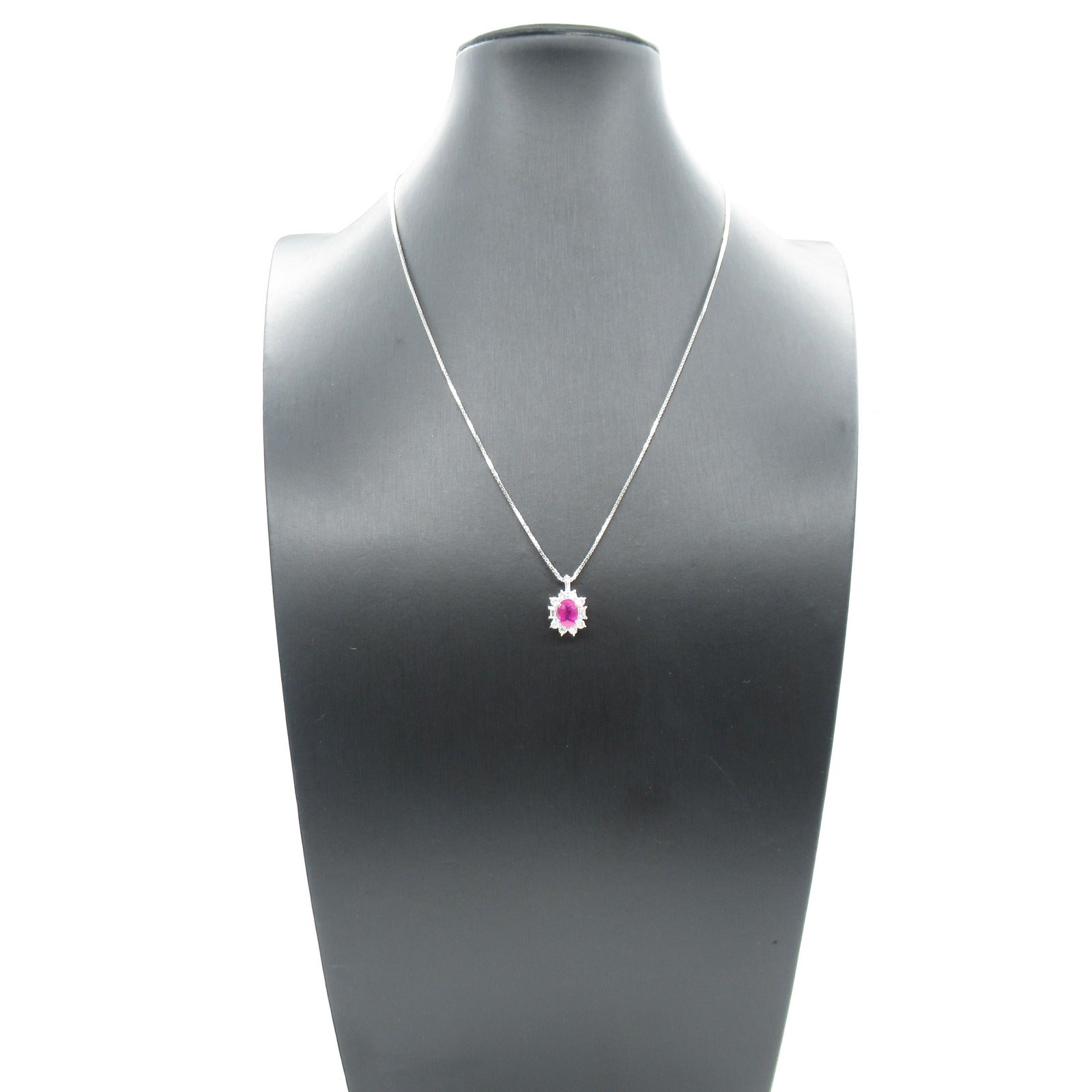 Ruby Diamond Necklace Pt900 Pt850 Platinum