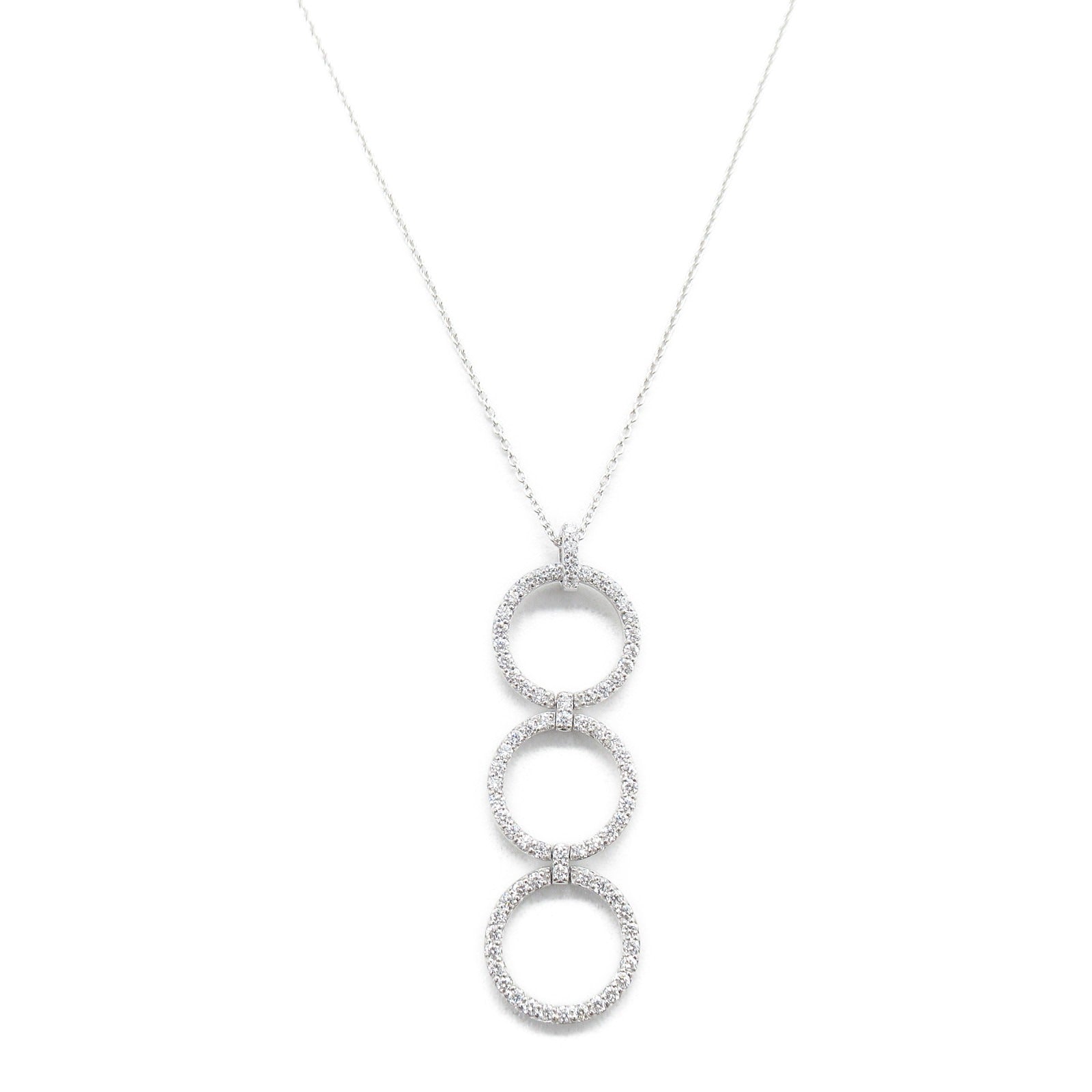 Diamond Necklace K18WG White Gold Jewelry