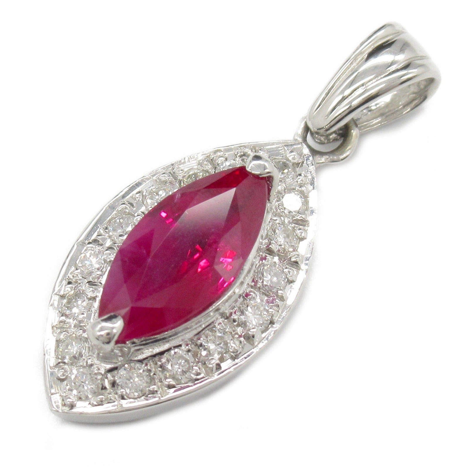 Platinum Ruby Diamond Pendant Jewelry