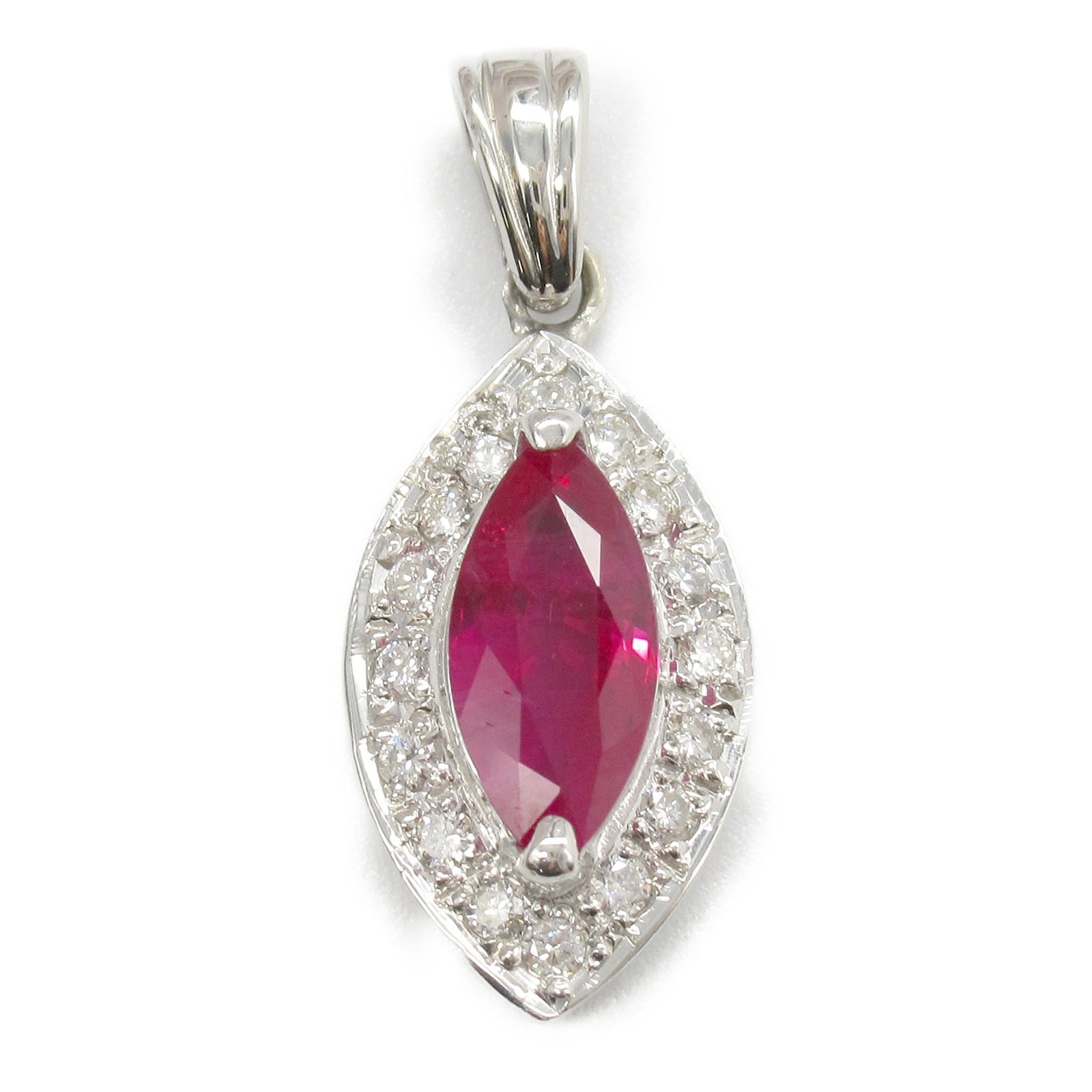 Platinum Ruby Diamond Pendant Jewelry