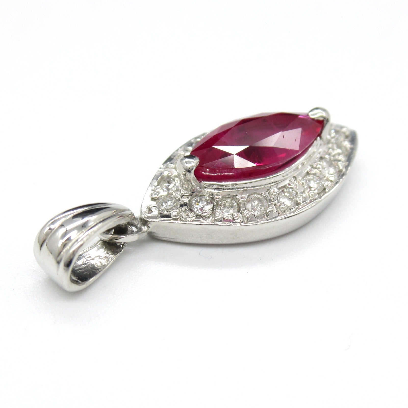 Platinum Ruby Diamond Pendant Jewelry