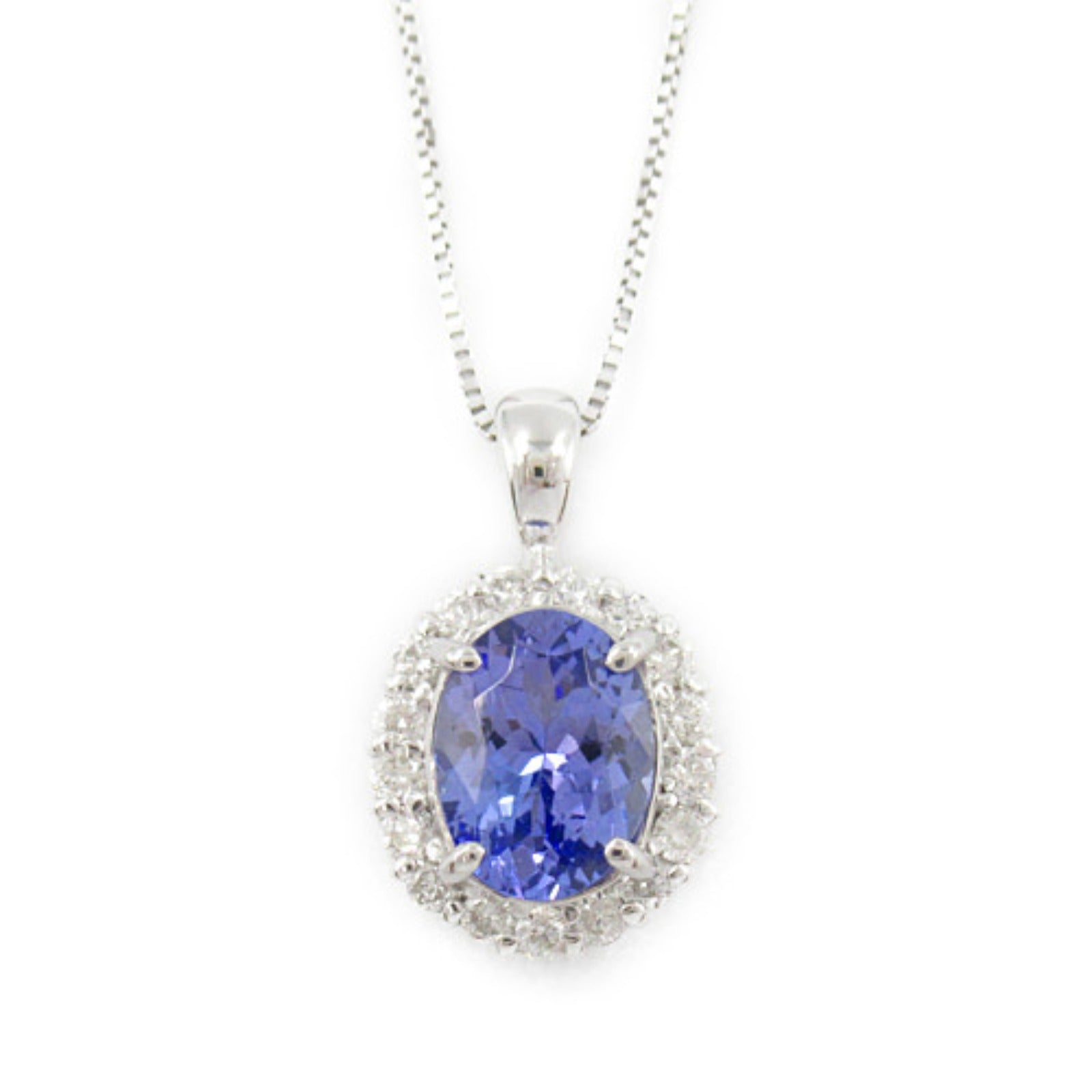 Tanzanite Diamond Necklace K18WG White Gold