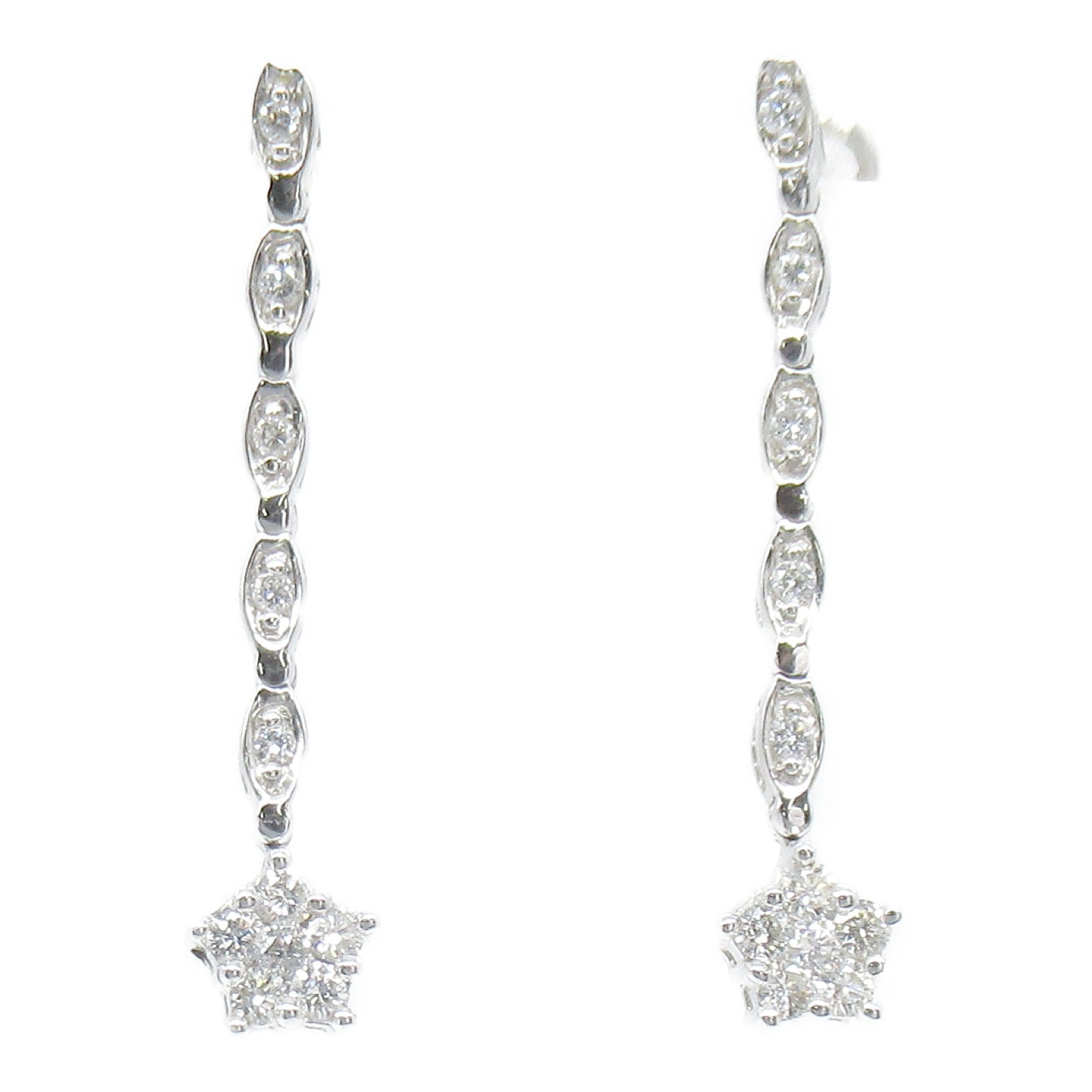 K18WG White Gold Diamond Earrings