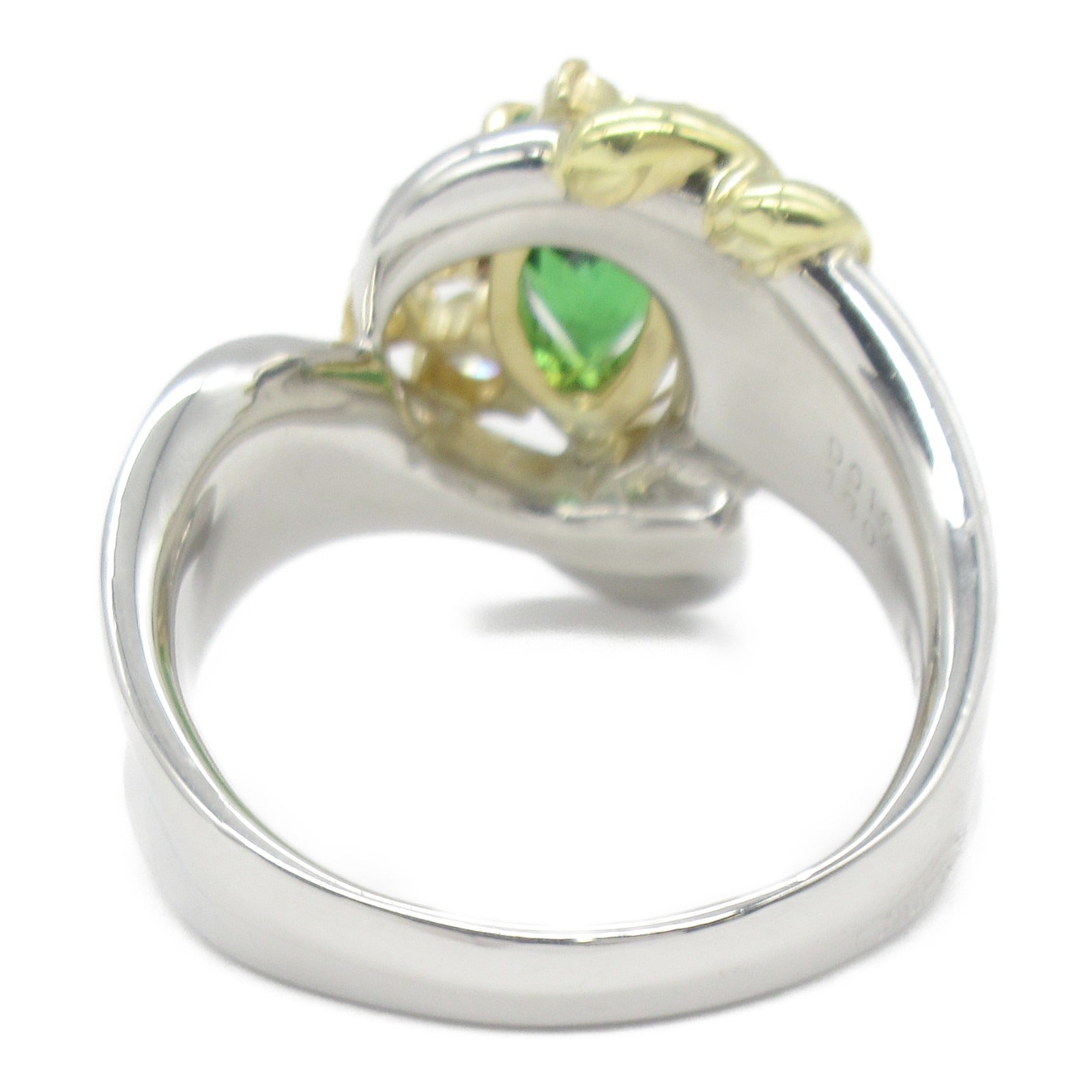 Tsavorite Diamond Ring Pt900 Platinum K18 Yellow Gold