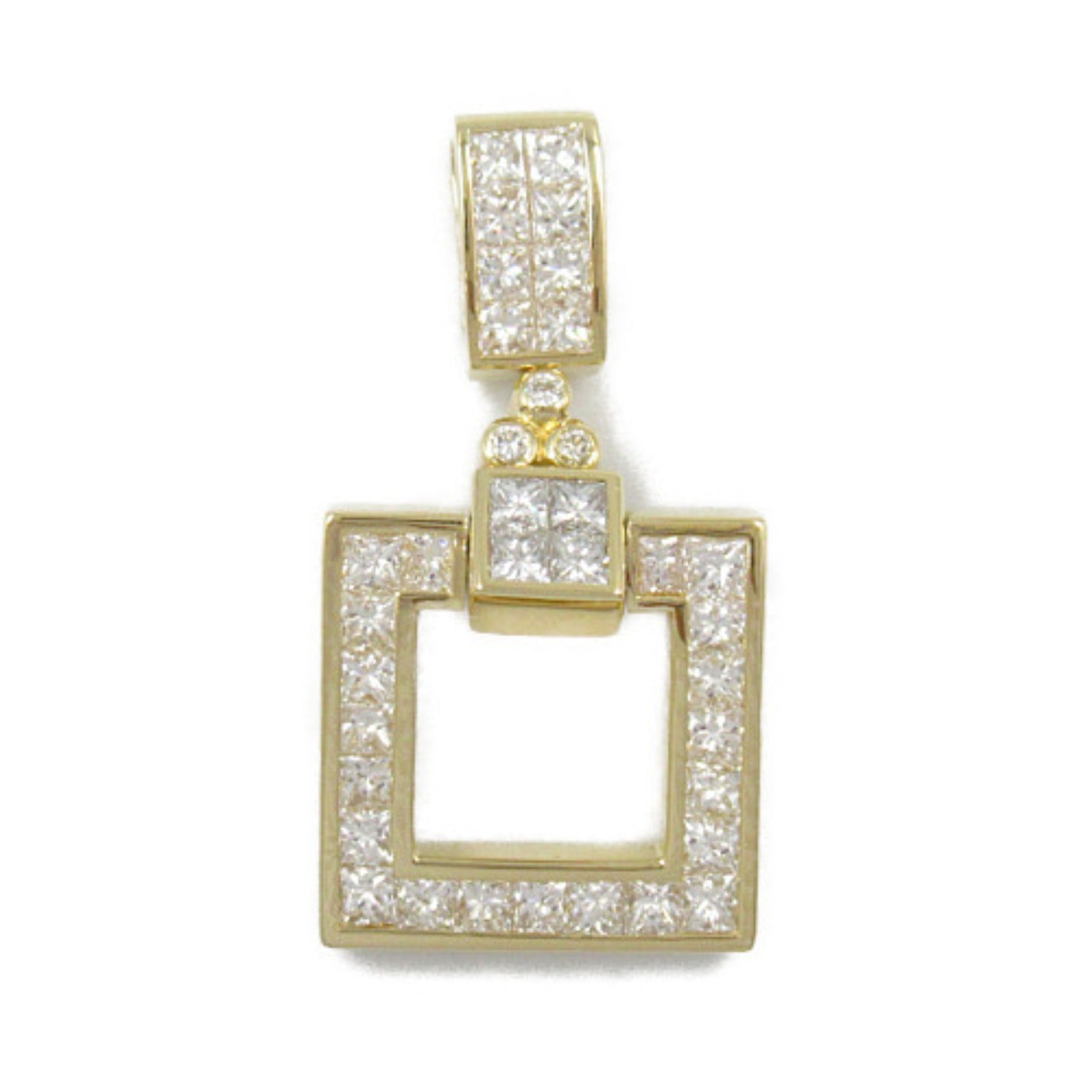 LuxUness 18K Diamond Pendant  Metal Pendant in Great Condition