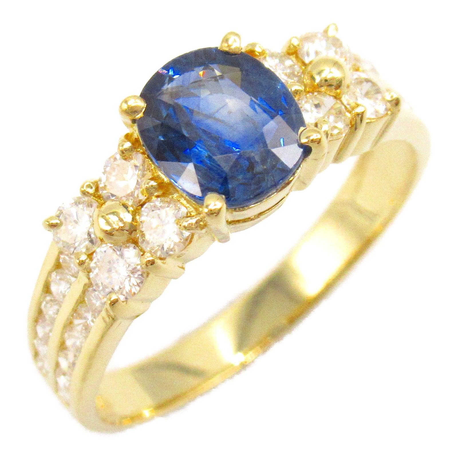 Sapphire Diamond Ring K18 Yellow Gold