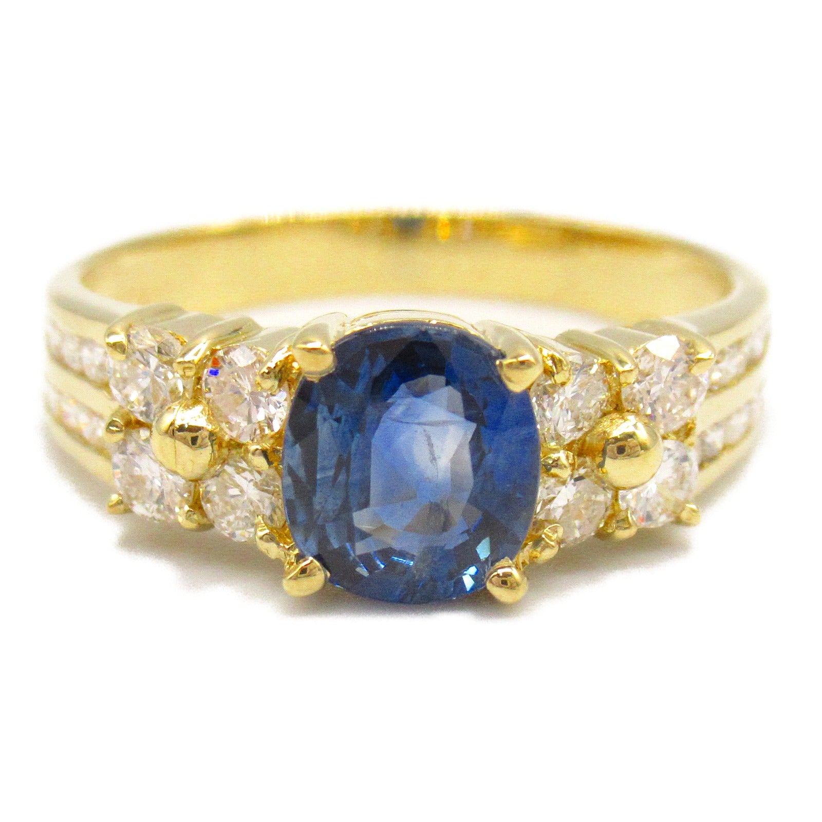 Sapphire Diamond Ring K18 Yellow Gold