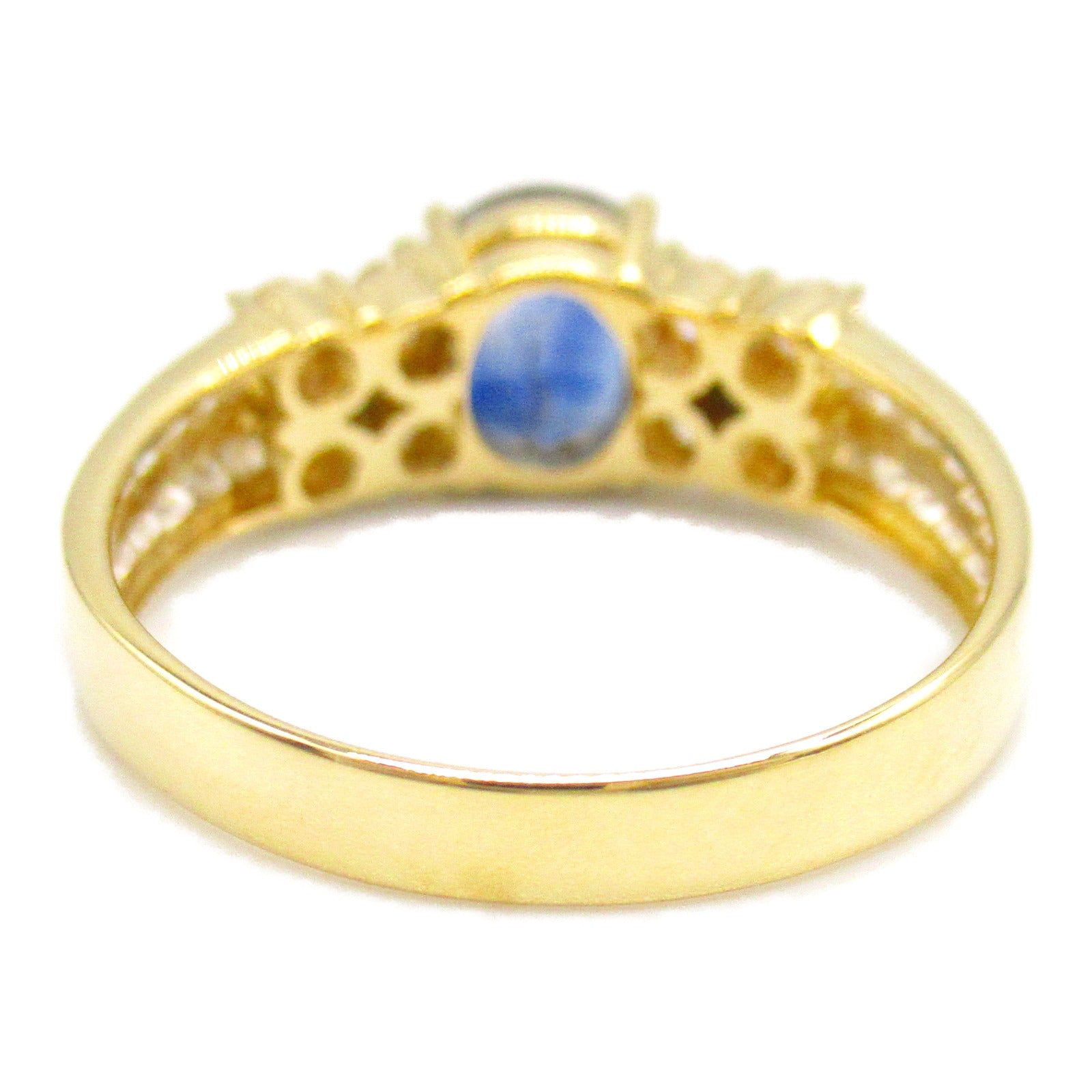 Sapphire Diamond Ring K18 Yellow Gold