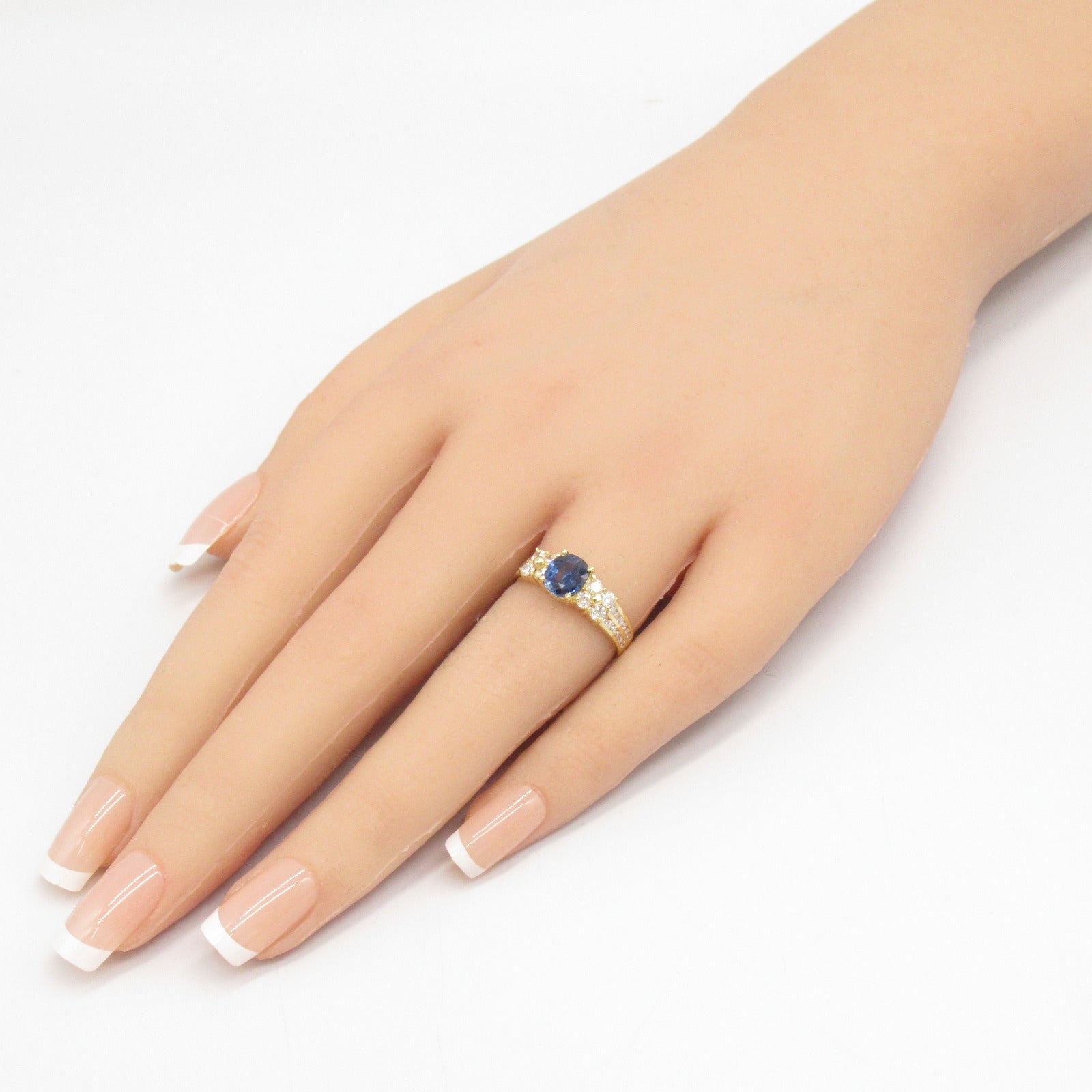 Sapphire Diamond Ring K18 Yellow Gold