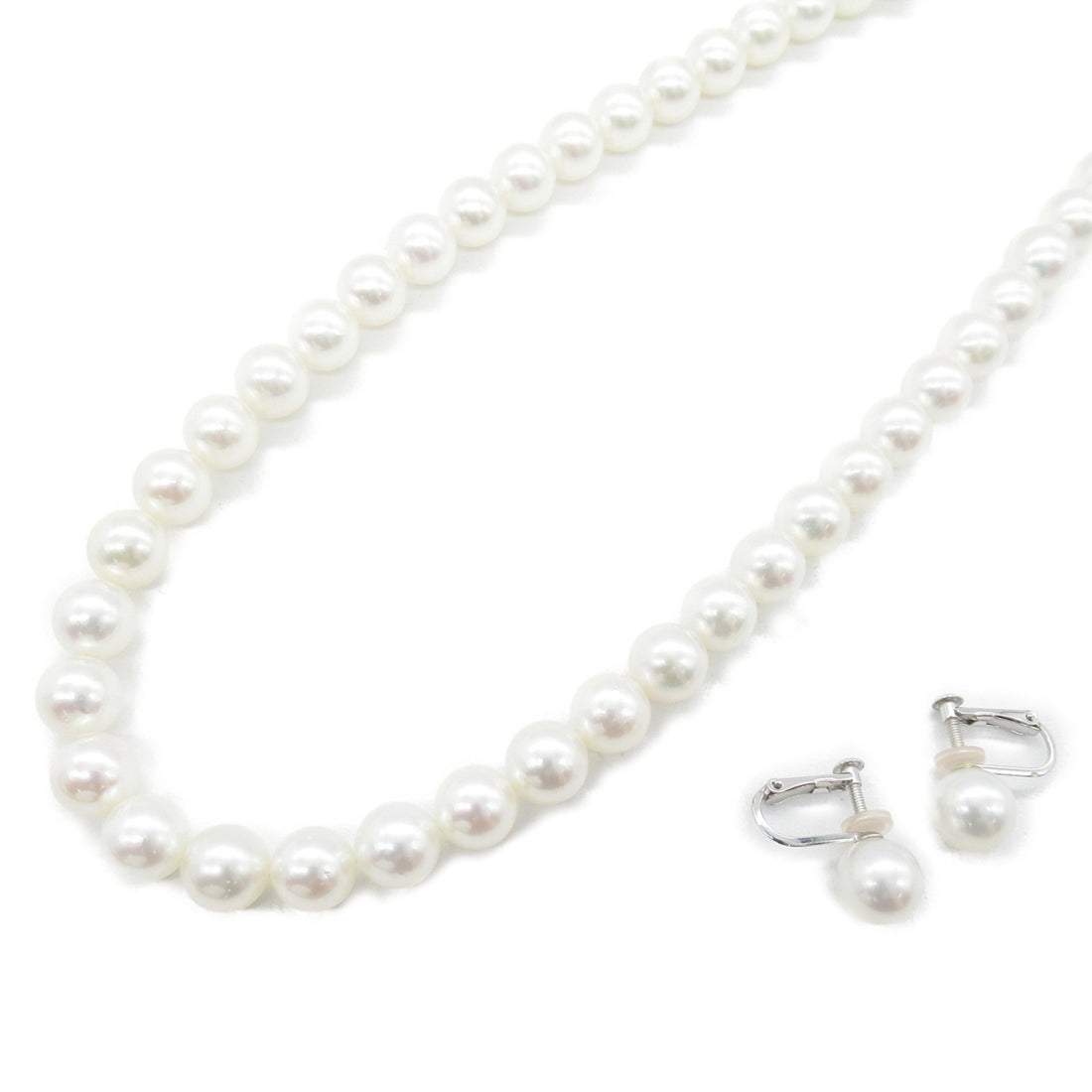 Pearl Necklace Set Silver925 K14WG