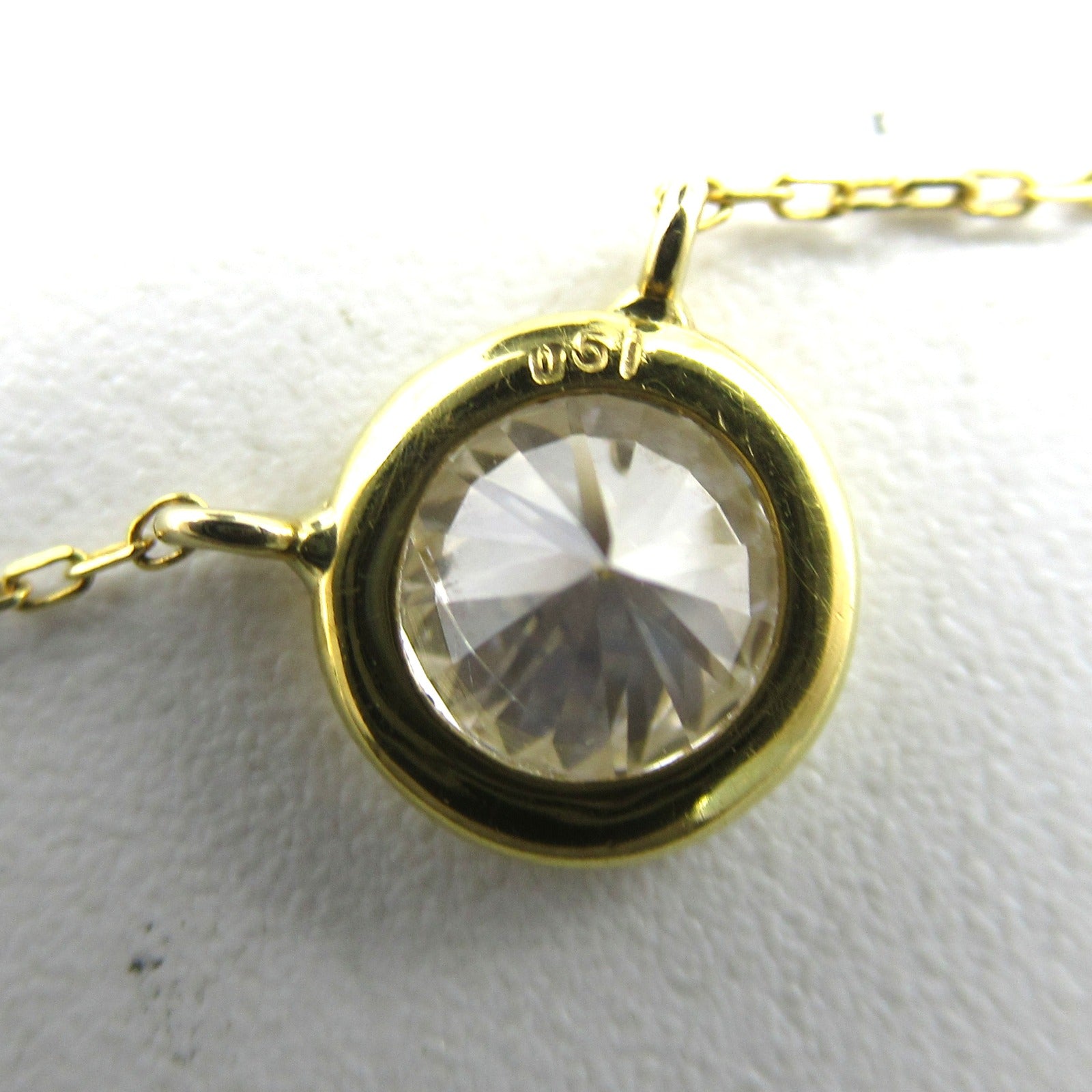 K18 Yellow Gold Diamond Necklace Jewelry