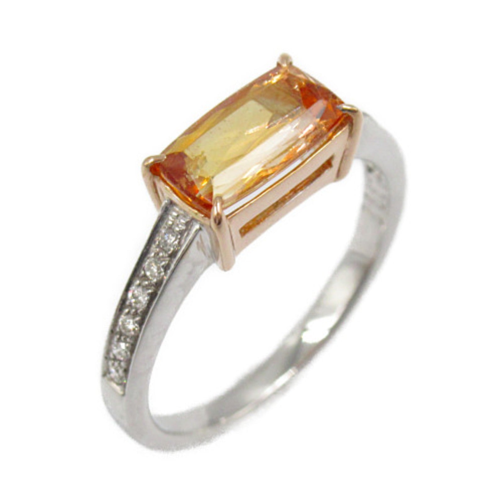 Topaz Diamond Ring K18WG White Gold