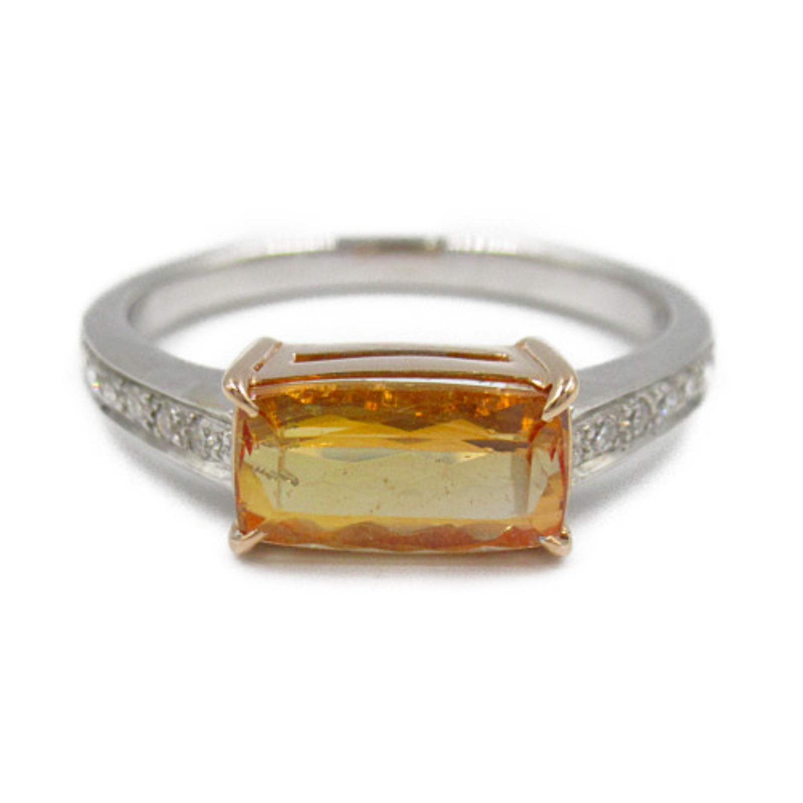 Topaz Diamond Ring K18WG White Gold